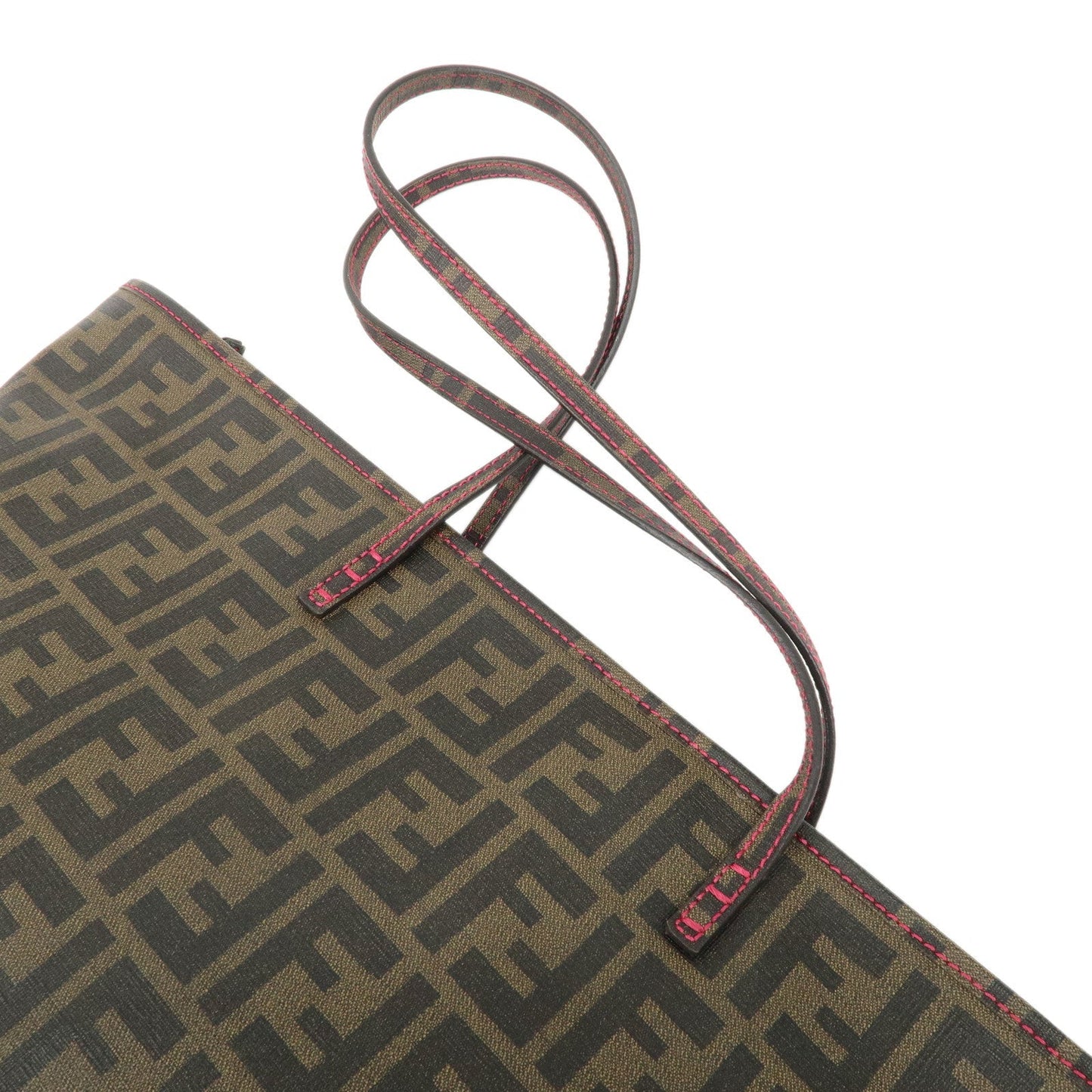 FENDI Zucca PVC Tote Bag Shoulder Bag Brown 8BH185-UZD
