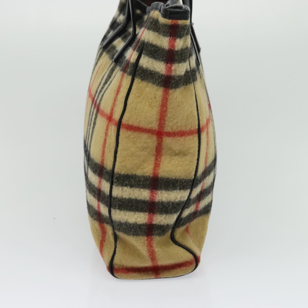 Burberry Nova Check Beige Wool Tote Bag ( )