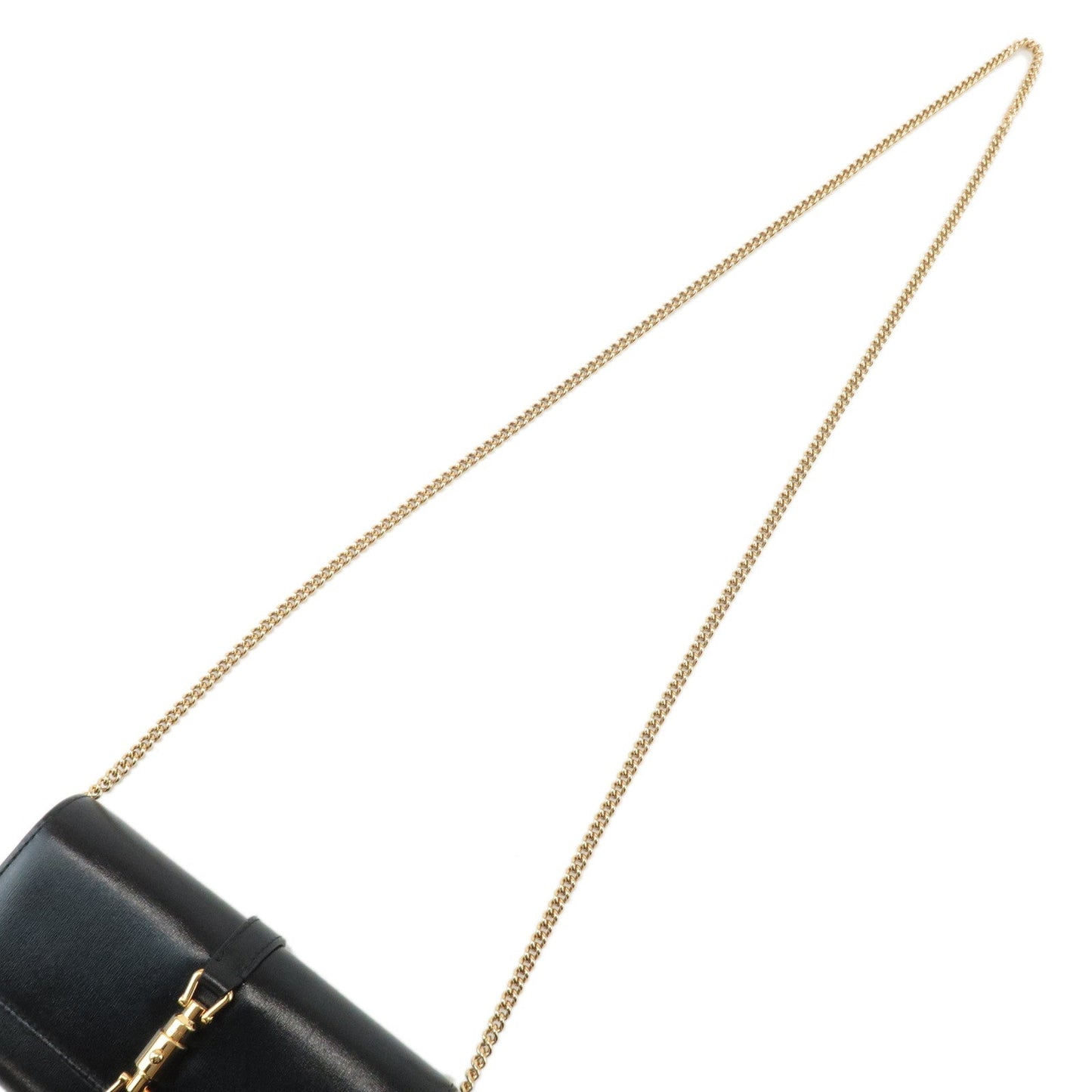 GUCCI Jackie 1961 Leather Chain Wallet WOC Black 652681.0416