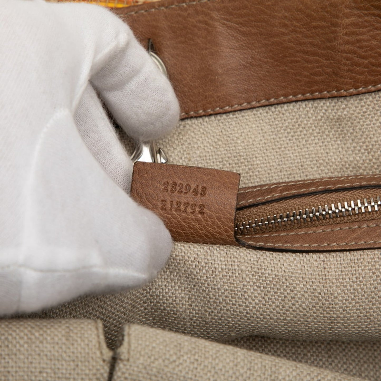Gucci Brown Multi-Color Leather Straw Tote Bag ( )