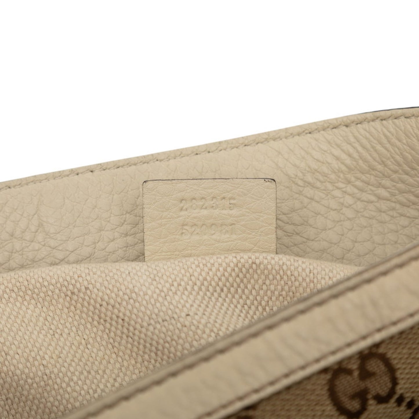 Gucci Beige White Canvas Leather Shoulder Bag ( )