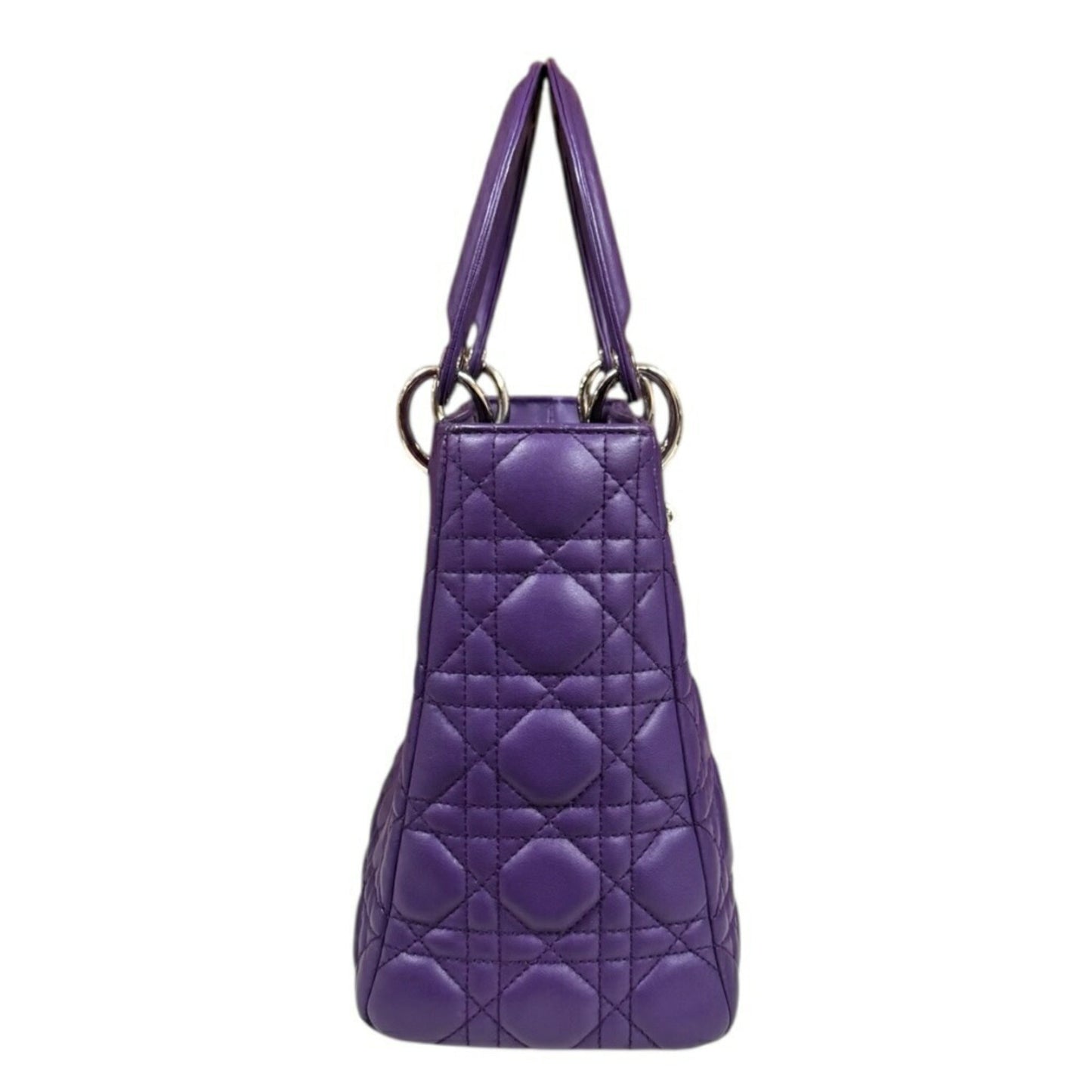 Christian Dior Lady Dior Purple Leather Shoulder Bag ()