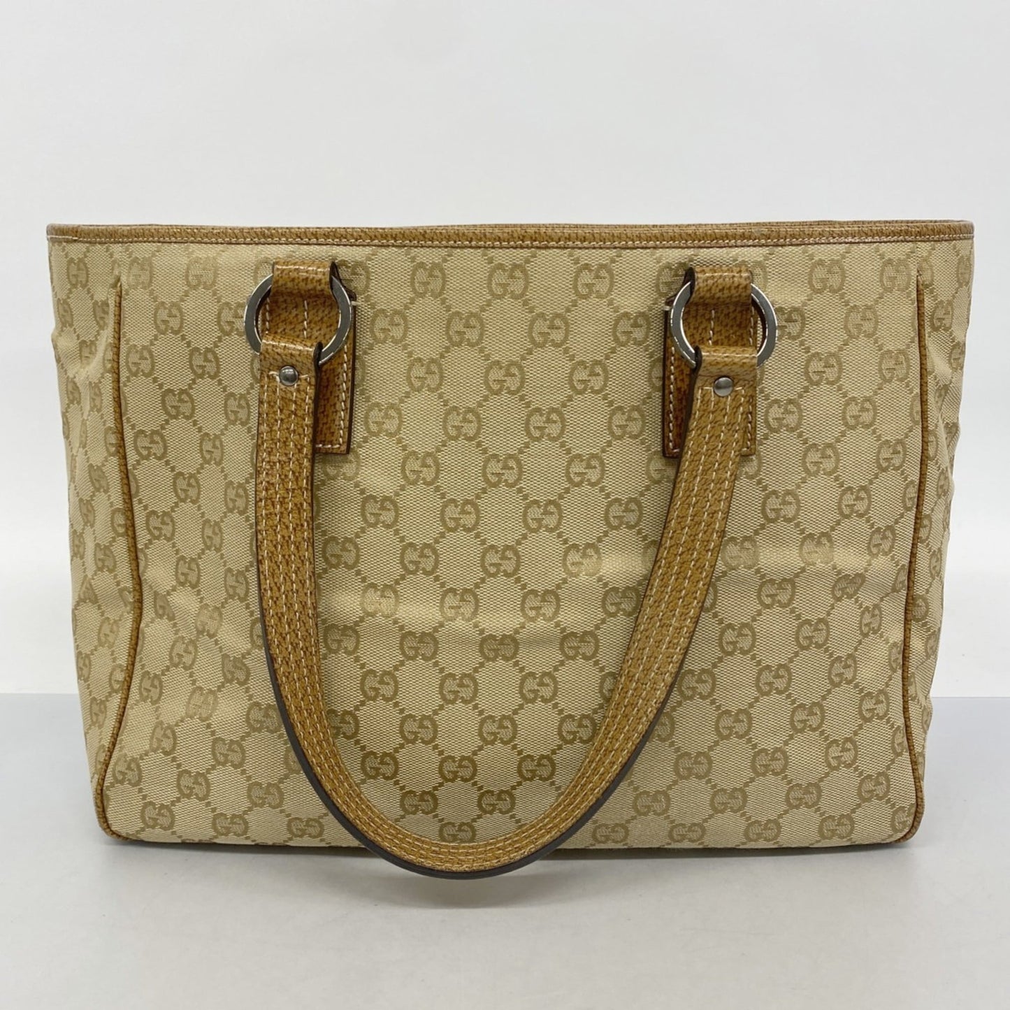 Gucci Beige Brown Canvas Tote Bag ( )