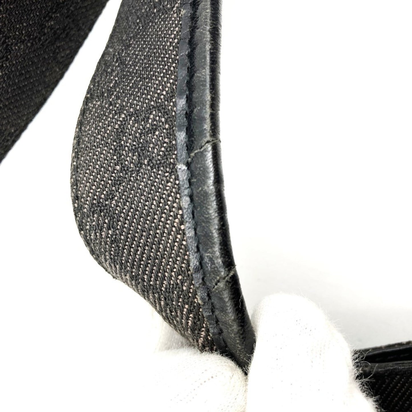 Gucci Black Denim Leather Shoulder Bag ( )