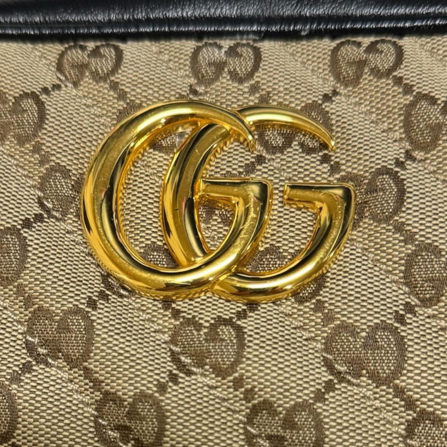 Gucci Black Brown Gg Canvas Shoulder Bag ( )