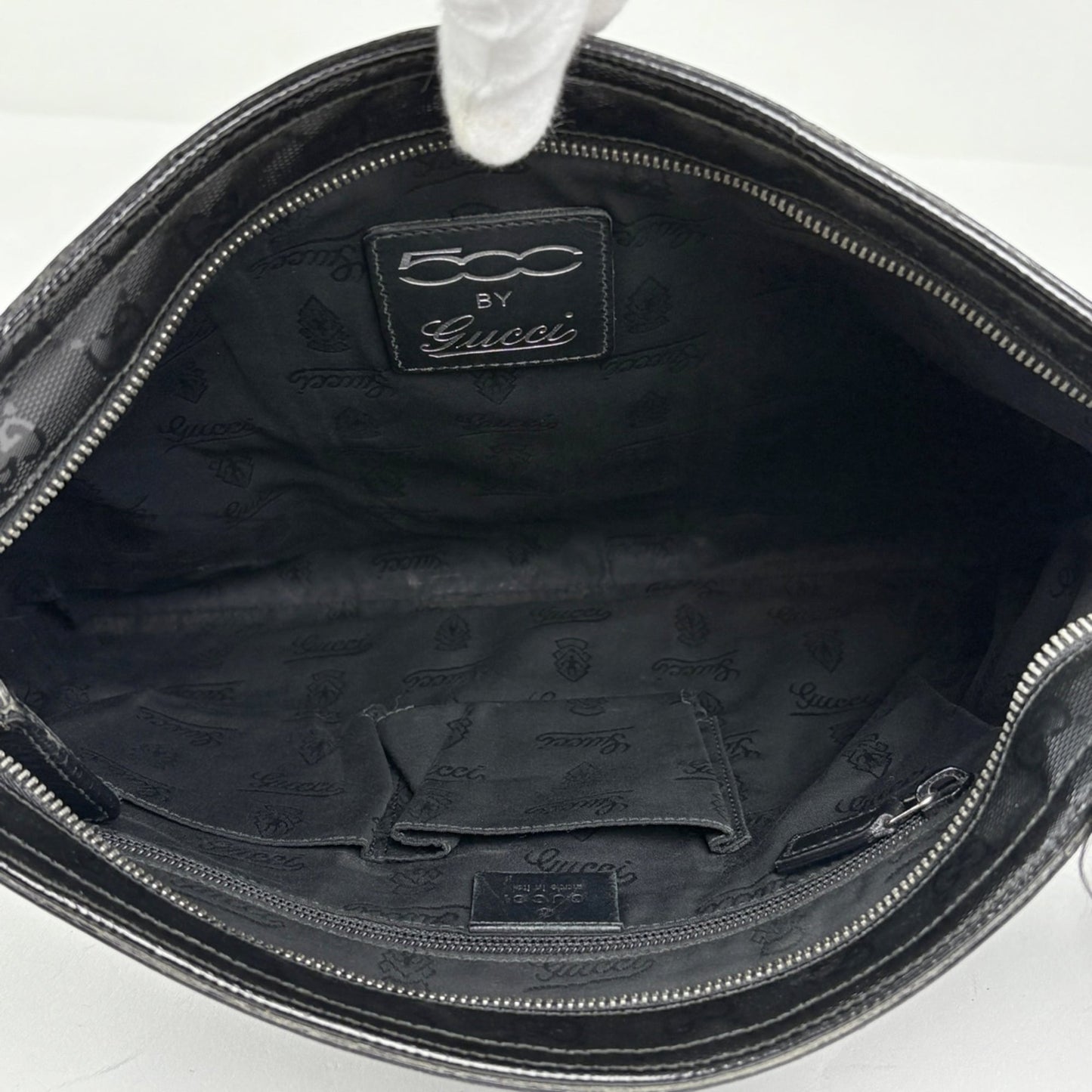 Gucci Black Coated Canvas Leather Shoulder Bag ( )