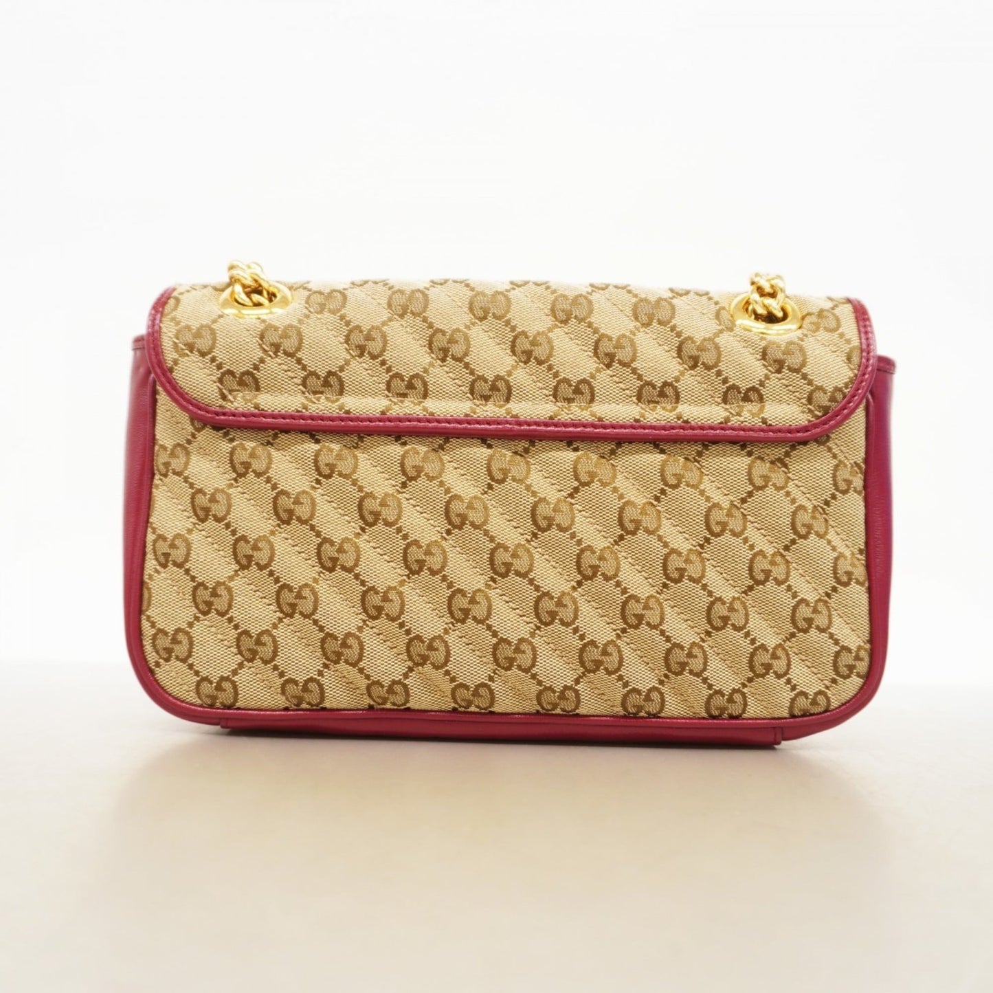 Gucci Brown Red Color Canvas Shoulder Bag ( )
