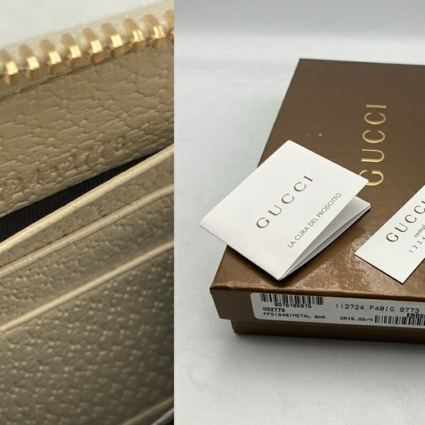 Gucci Beige Canvas Leather Long Wallet (Bi-Fold) ( )