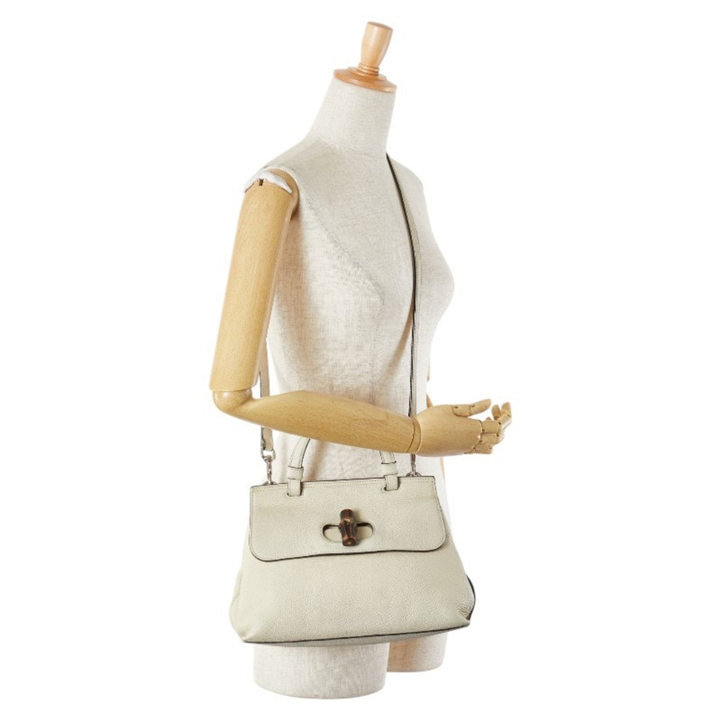 Gucci White Leather Handbag Shoulder Bag ( )