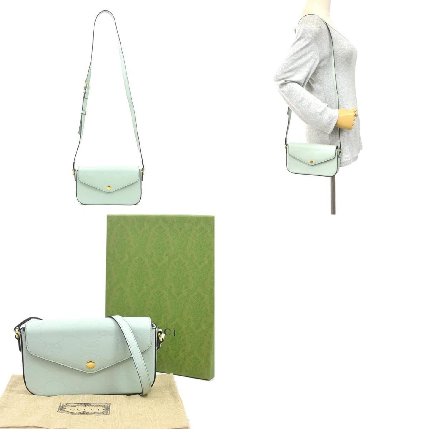 Gucci Pale Green Leather Shoulder Bag ( )