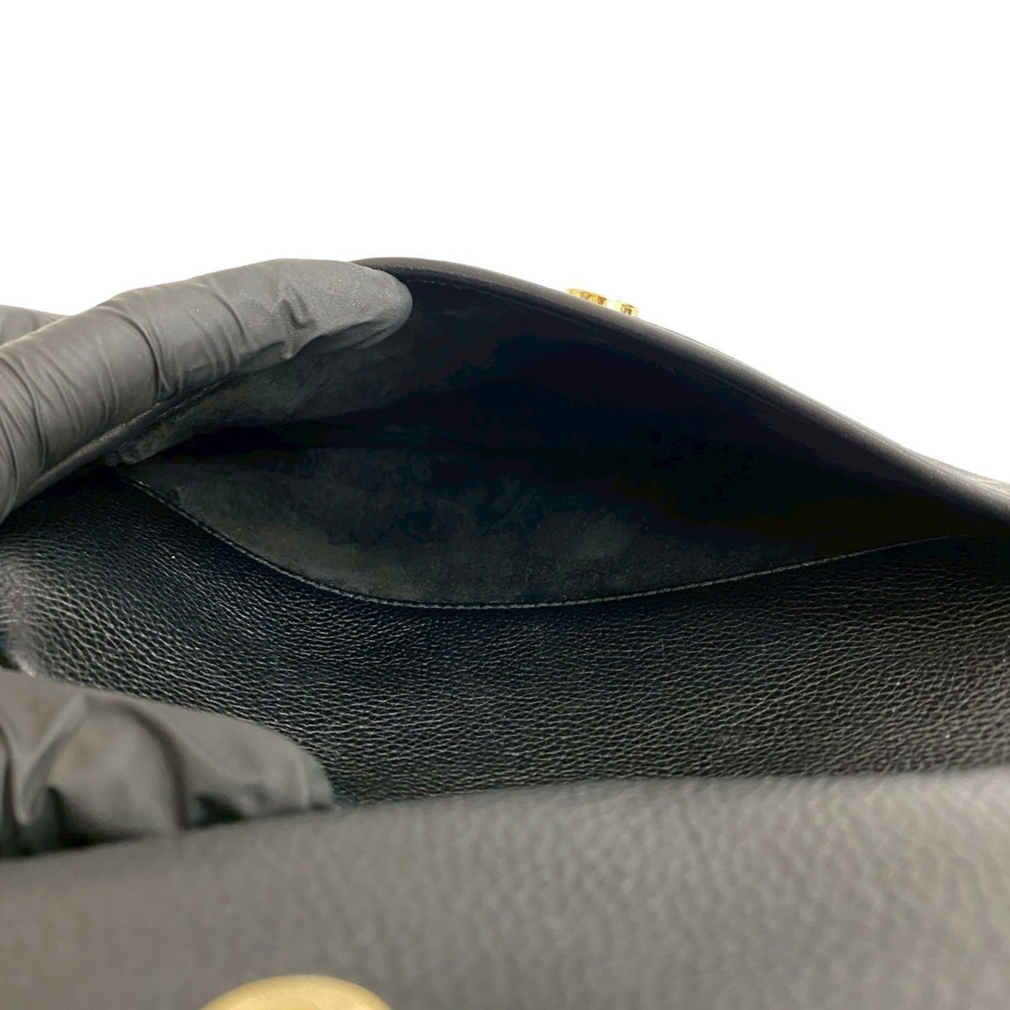 Gucci Black Green Red Color Leather Pochette Shoulder Bag ( )