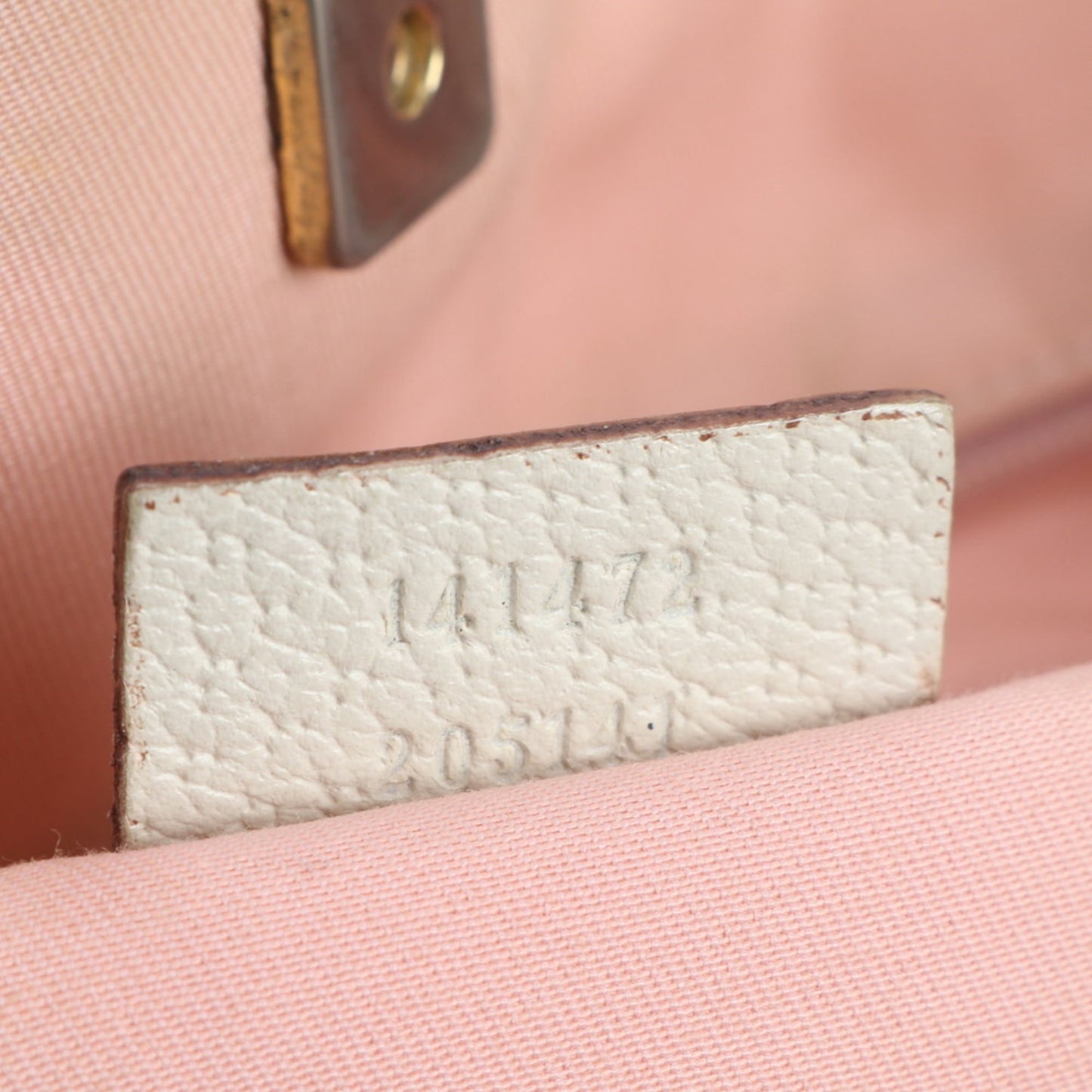 Gucci Pink Beige Leather Canvas Tote Bag ( )