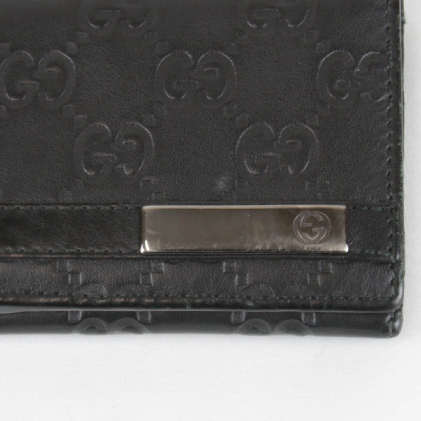 Gucci Black Gg Leather Long Wallet (Bi-Fold) ( )