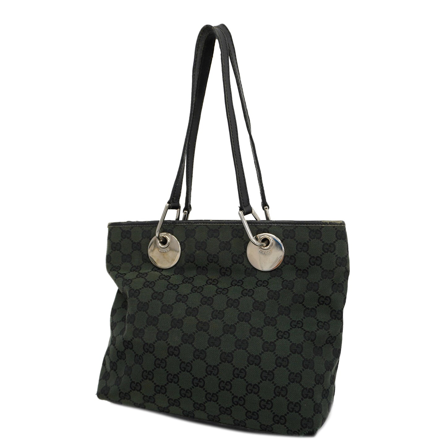 GUCCIAuth Tote Bag 285585 Women's GG Canvas Handbag,Tote Bag Black,Khaki
