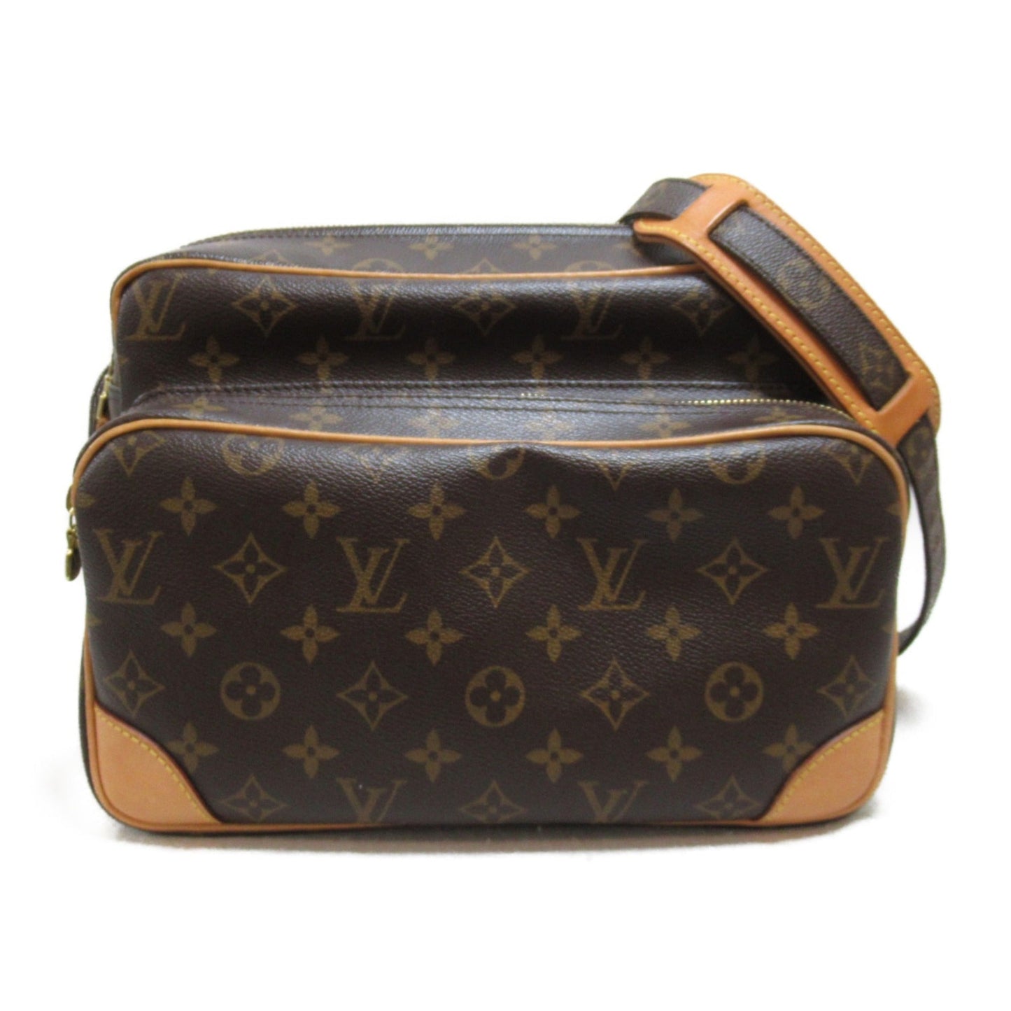 LOUIS VUITTON Nile Shoulder Bag Brown Monogram PVC coated canvas