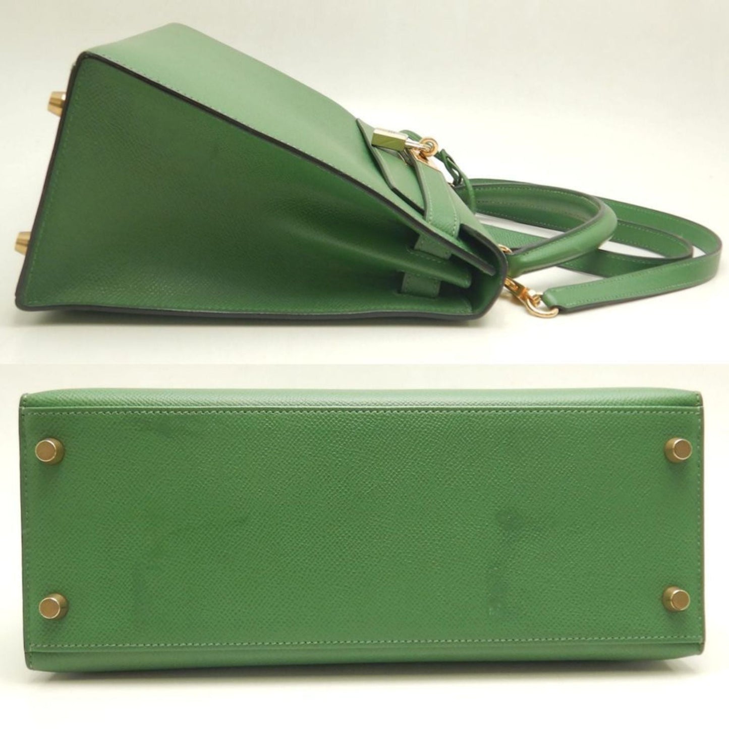 Hermes Green Courchevel Leather Handbag ( )