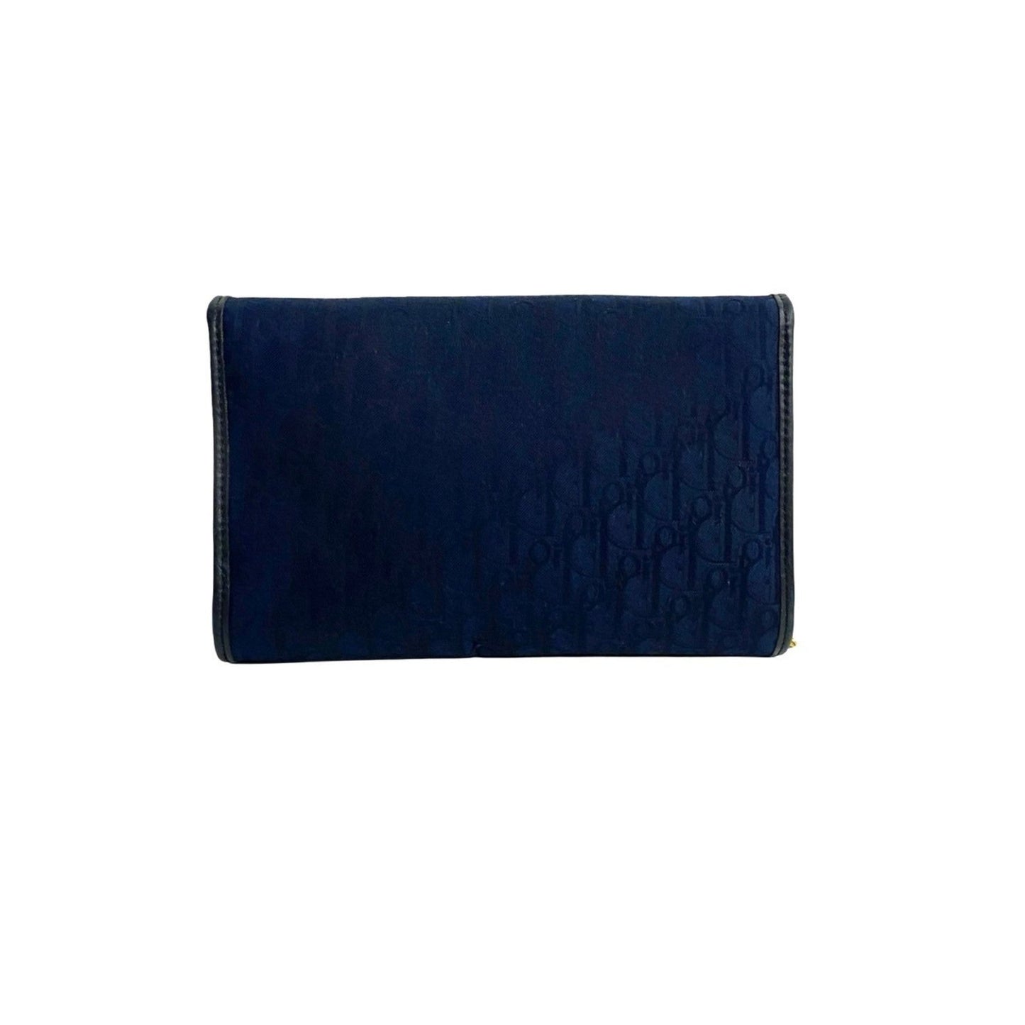 Christian Dior Navy Canvas Leather Pochette Shoulder Bag ()