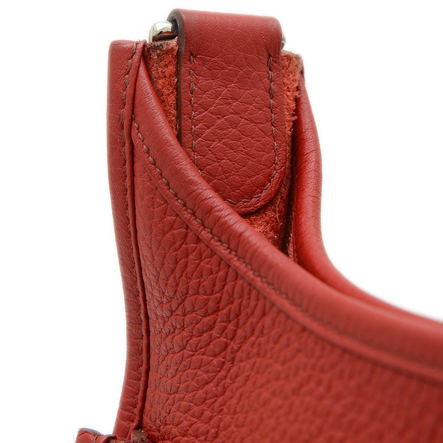 Hermes Red Color Rouge Garance Taurillon Clemence Leather Shoulder Bag ( )