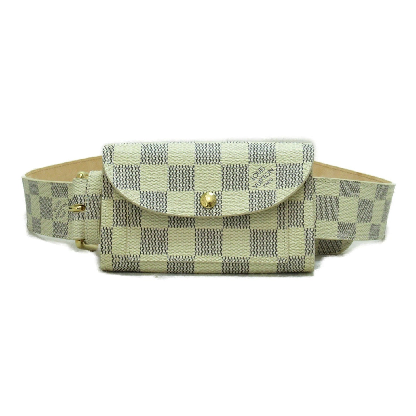 LOUIS VUITTON Sunchu Pochette Solo Belt White Damier Azur PVC coated canvas M9835S Clutch