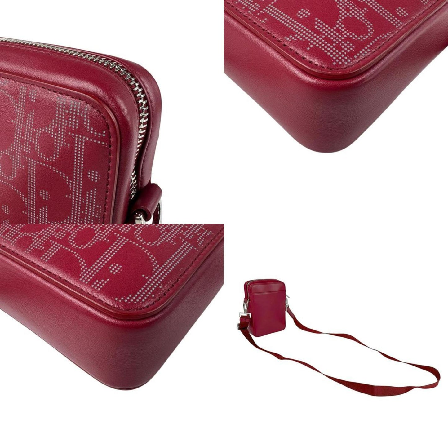 Christian Dior Red Color Leather Shoulder Bag ()