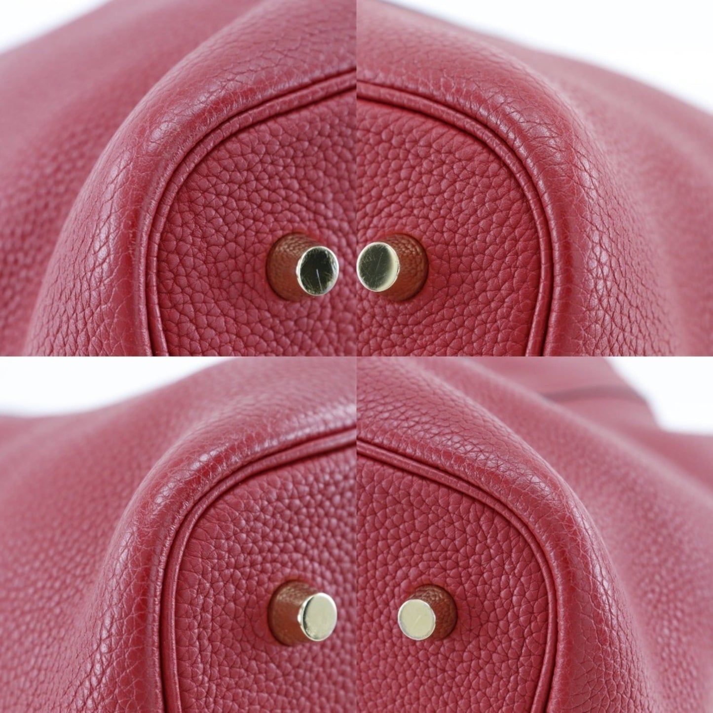 Hermes Picotin Red Color Taurillon Clemence Leather Handbag ( )