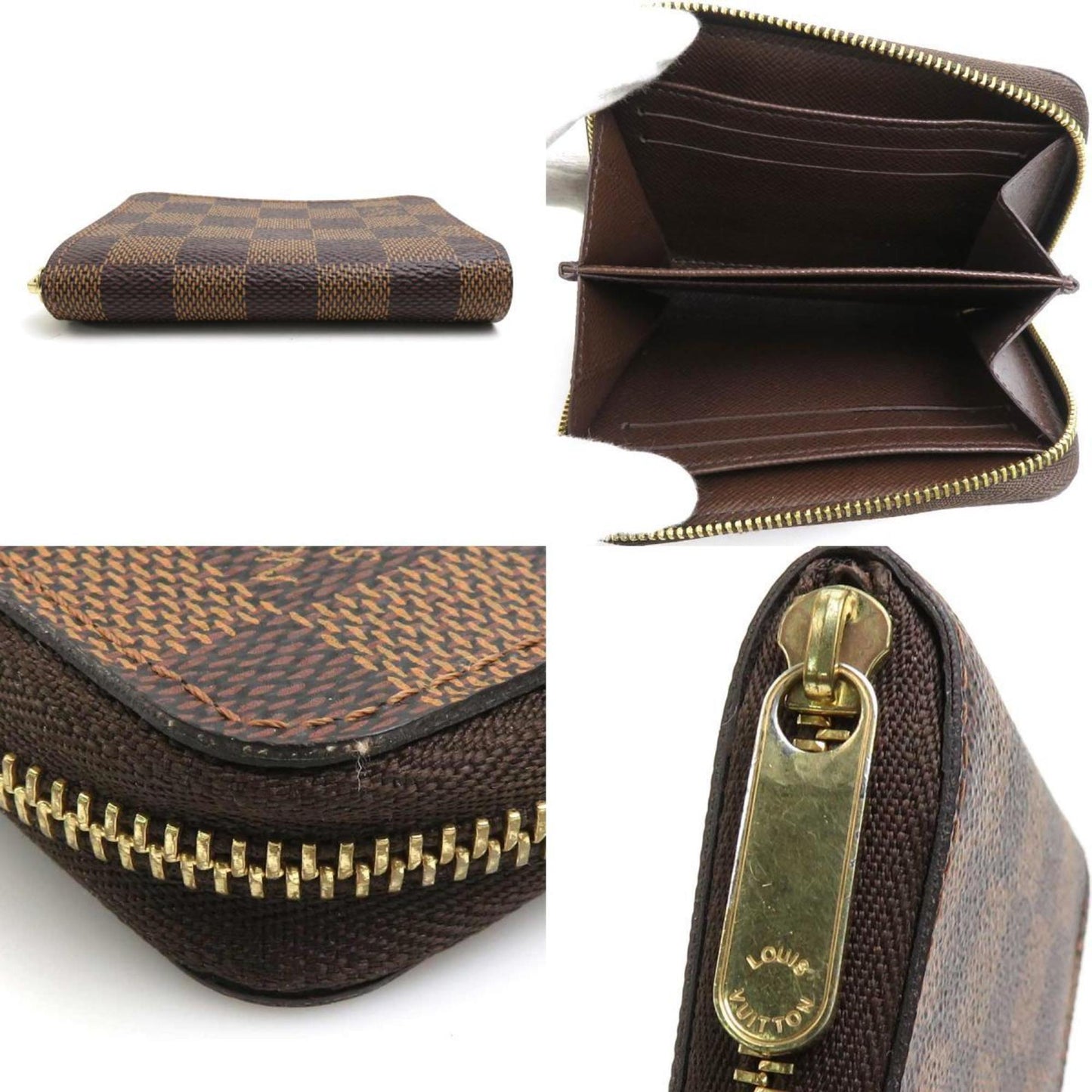 LOUIS VUITTON Coin Case Damier Zippy Purse Canvas Brown Unisex N63070