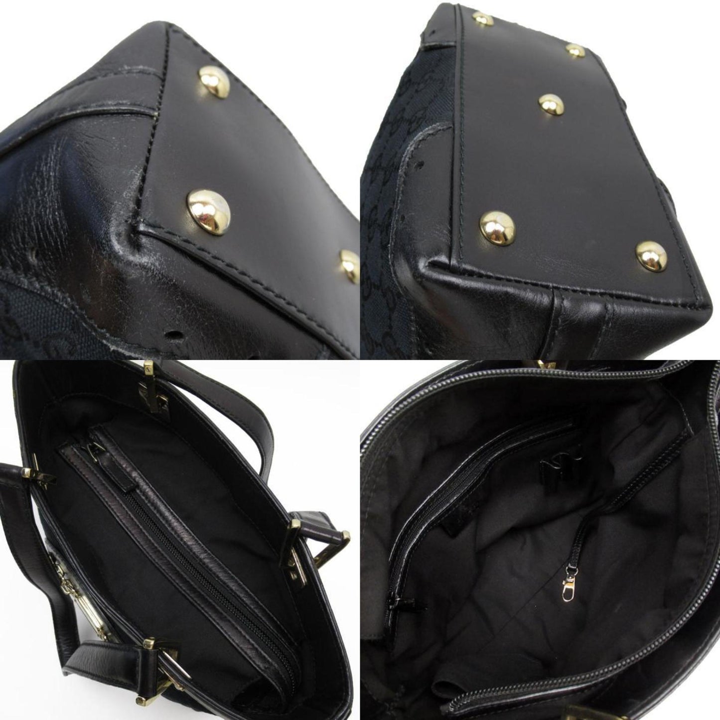 Gucci Black Gg Canvas Shoulder Bag ( )