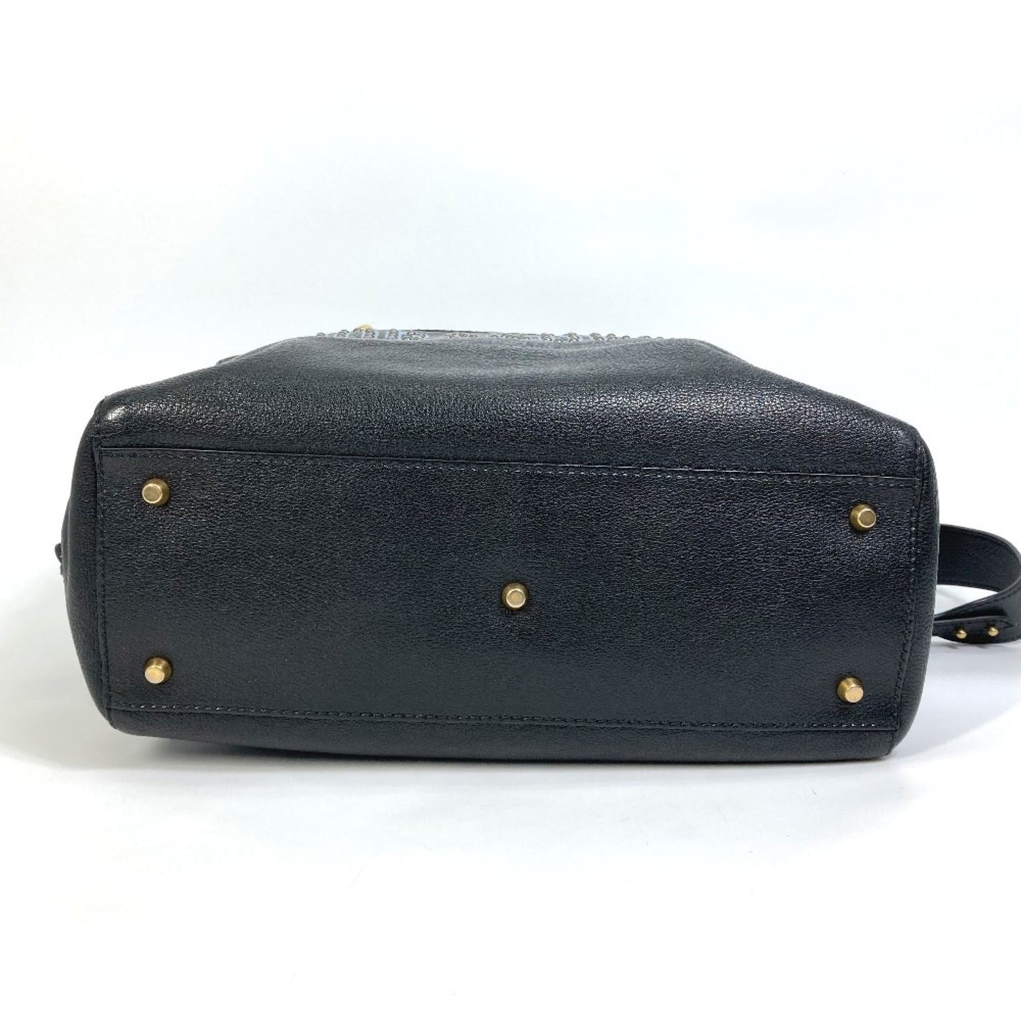 Christian Dior Black Leather Shoulder Bag Tote Bag ()