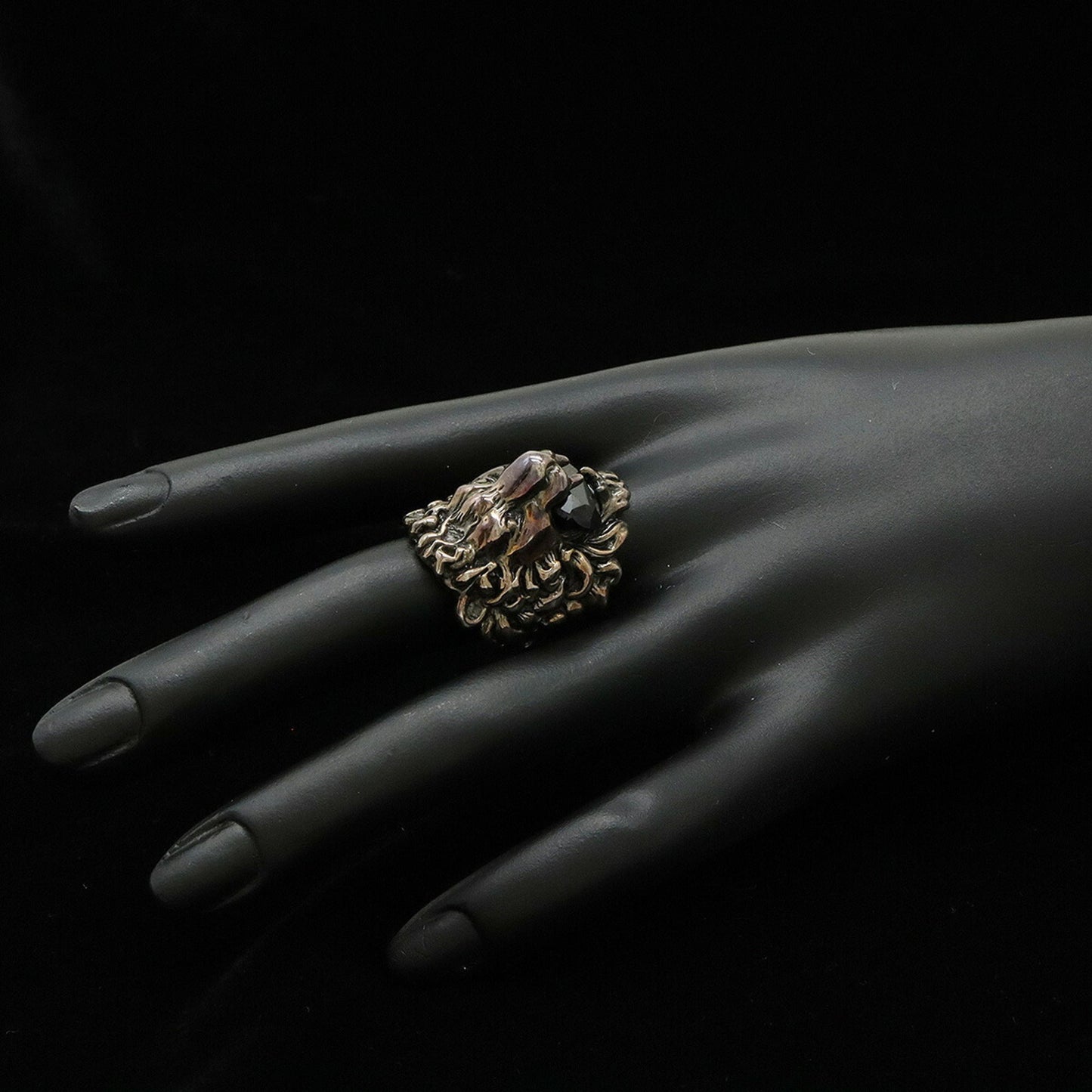 Gucci Pink Gold Black Band Ring ( )