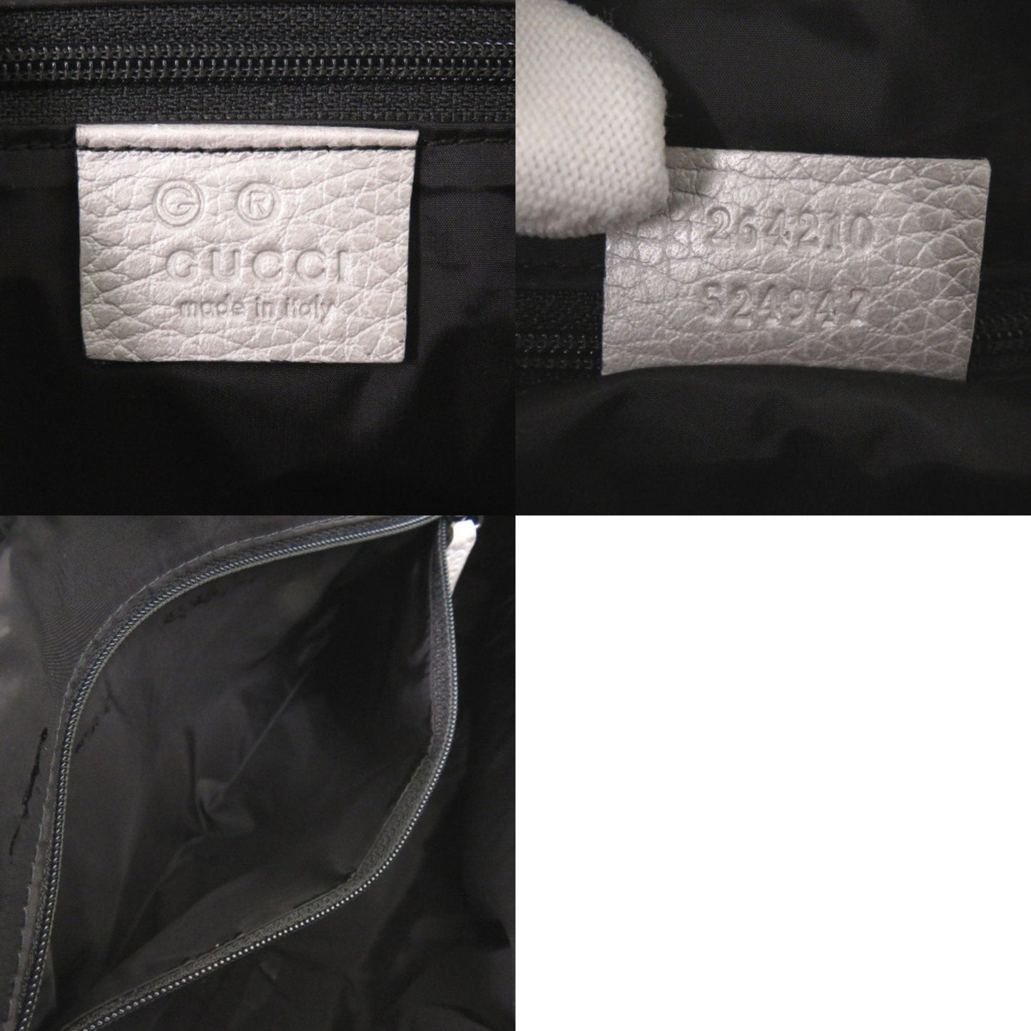 Gucci Gg Canvas Silver Gg Canvas Leather Handbag ( )