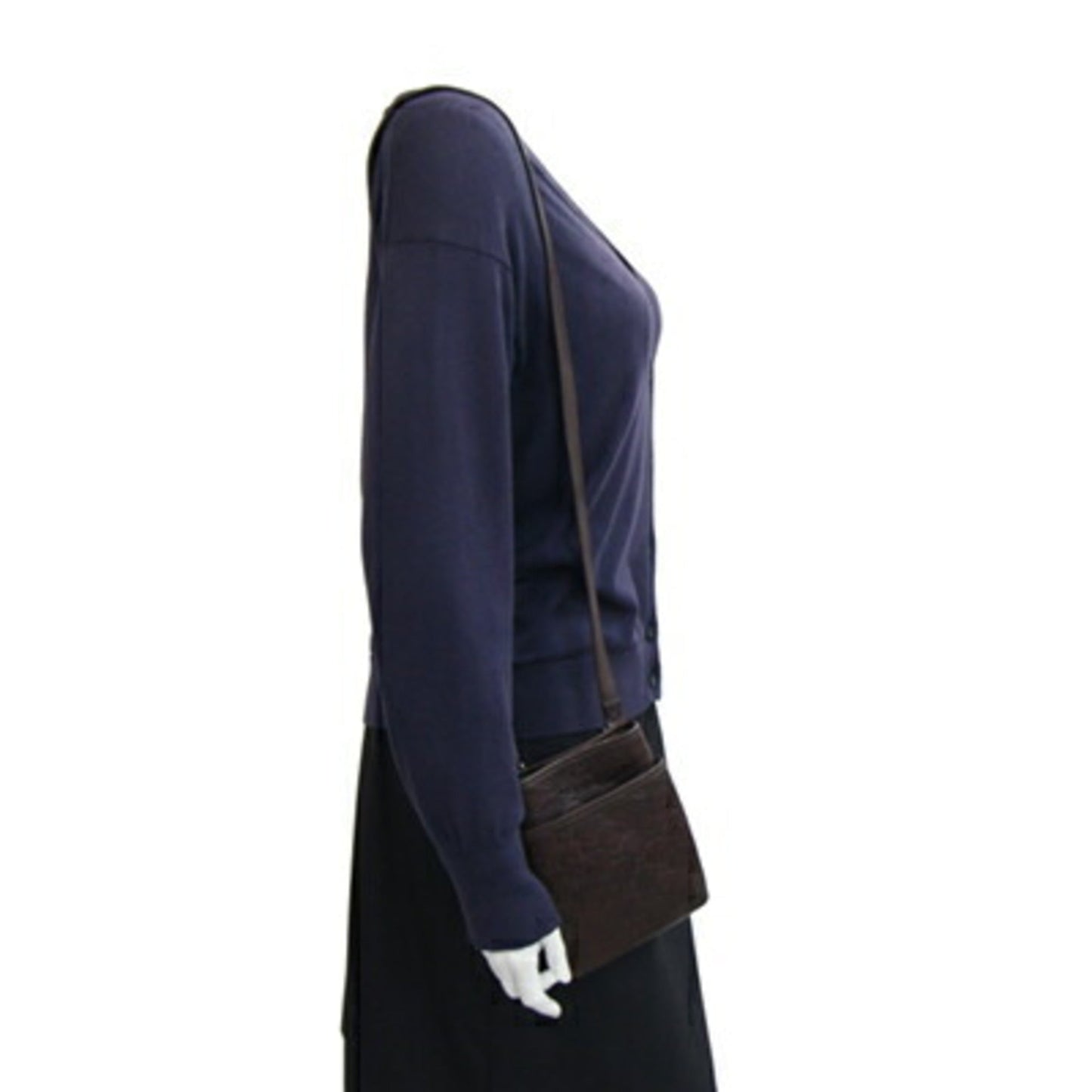 Gucci Dark Brown Leather Pochette Shoulder Bag ( )