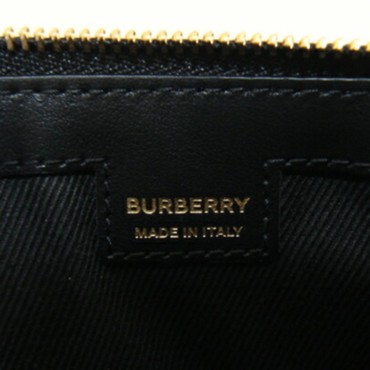 Burberry Beige Black Pvc Leather Clutch Bag Pouch ( )