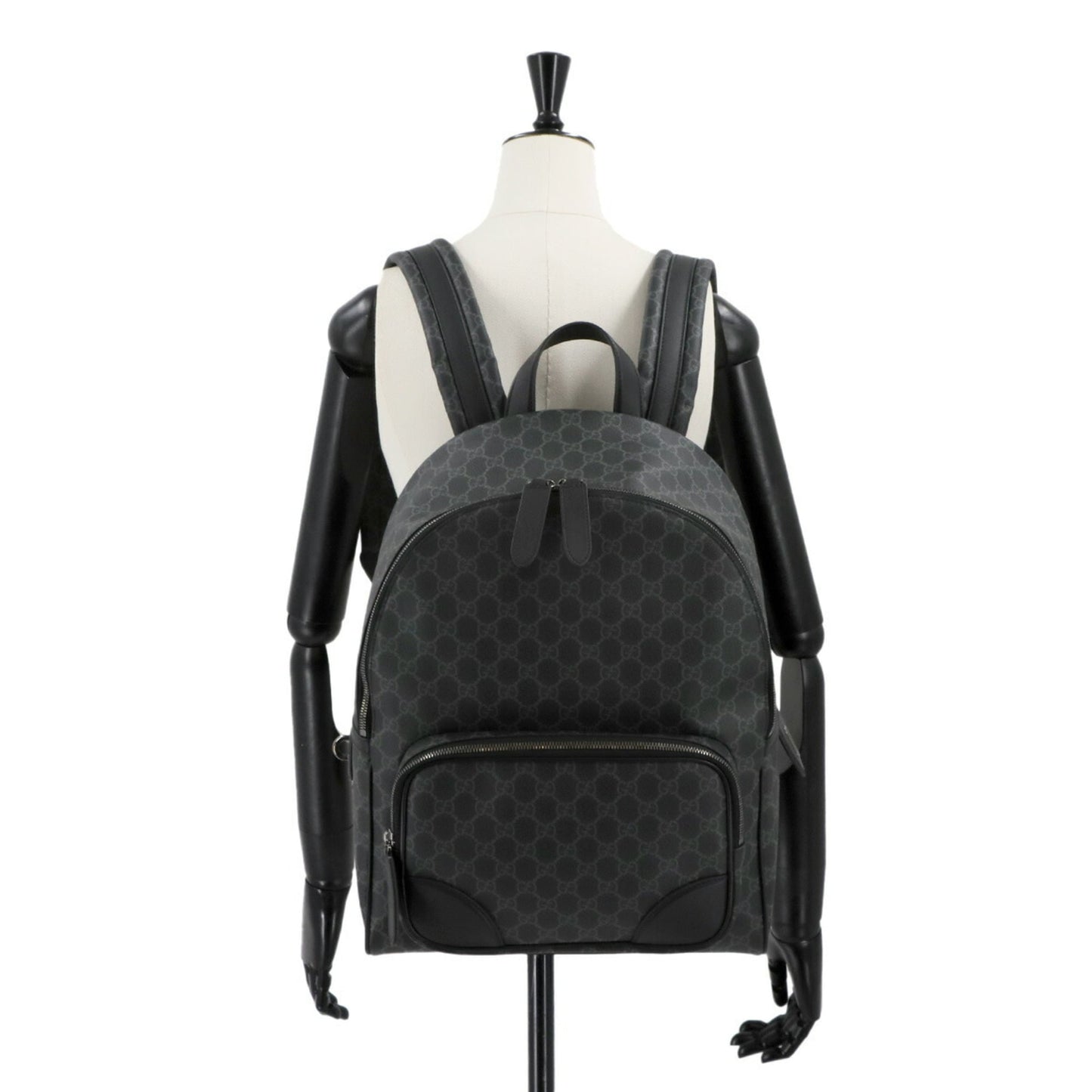 Gucci Black Fabric Leather Backpack ( )