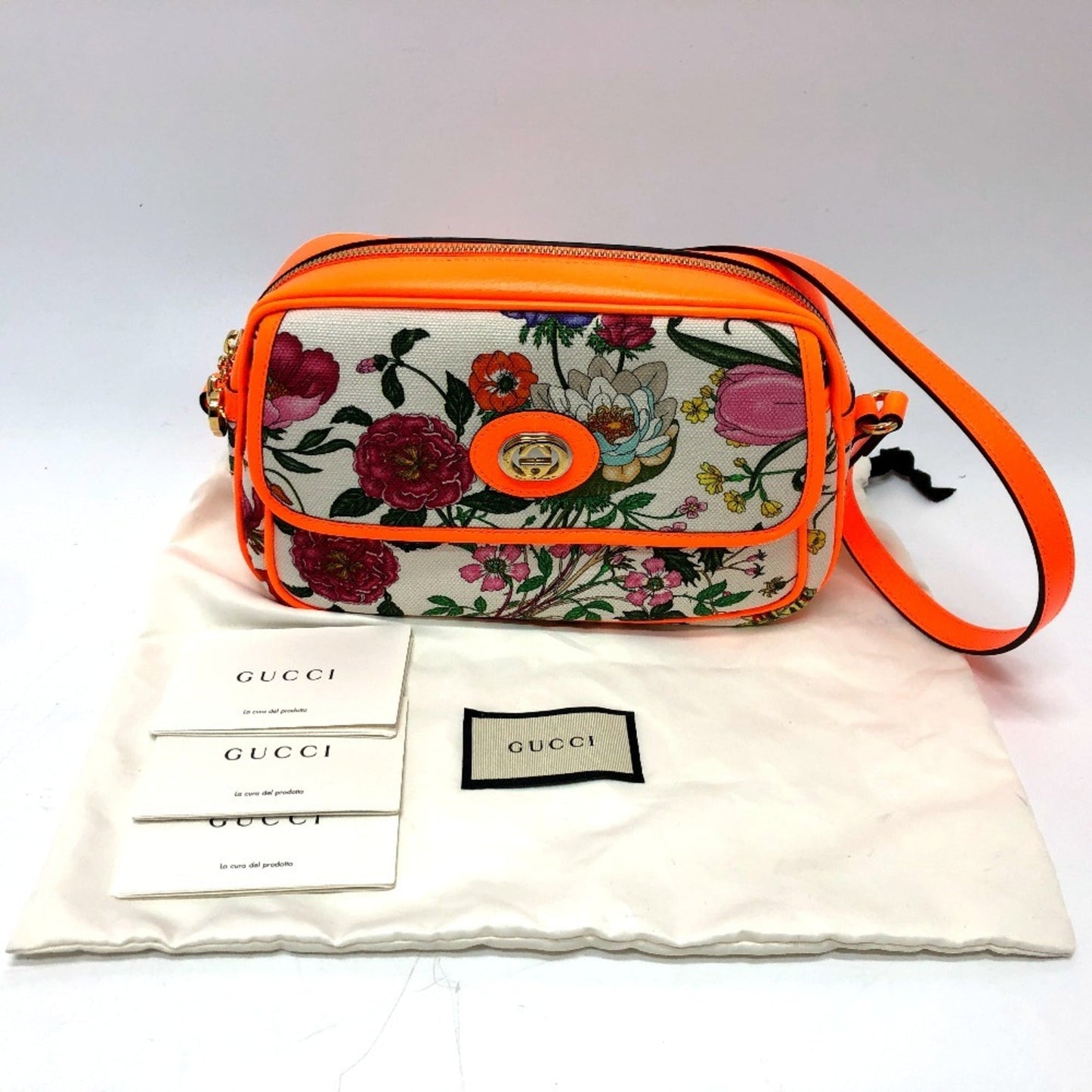 Gucci Multi-Color Canvas Leather Shoulder Bag ( )