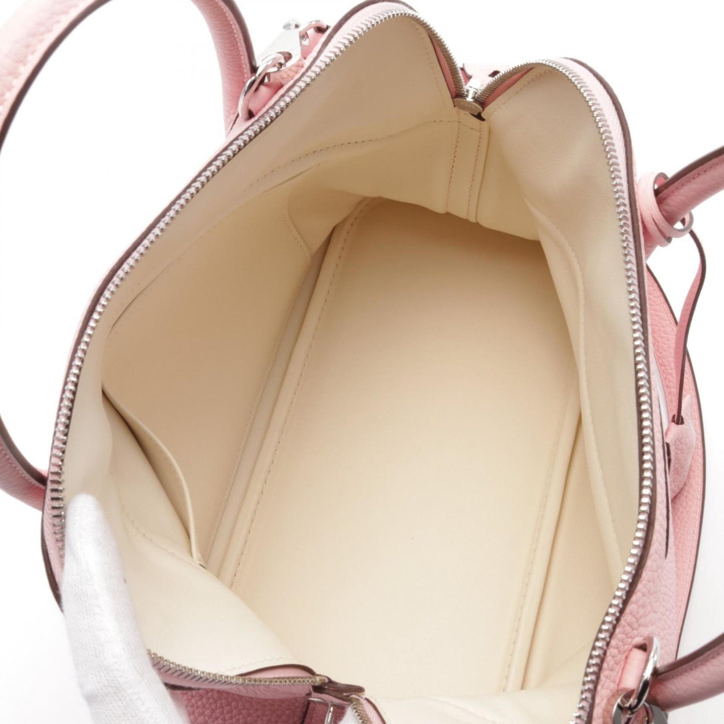Hermes Pink Rose Sakura Taurillon Clemence Leather Handbag ( )