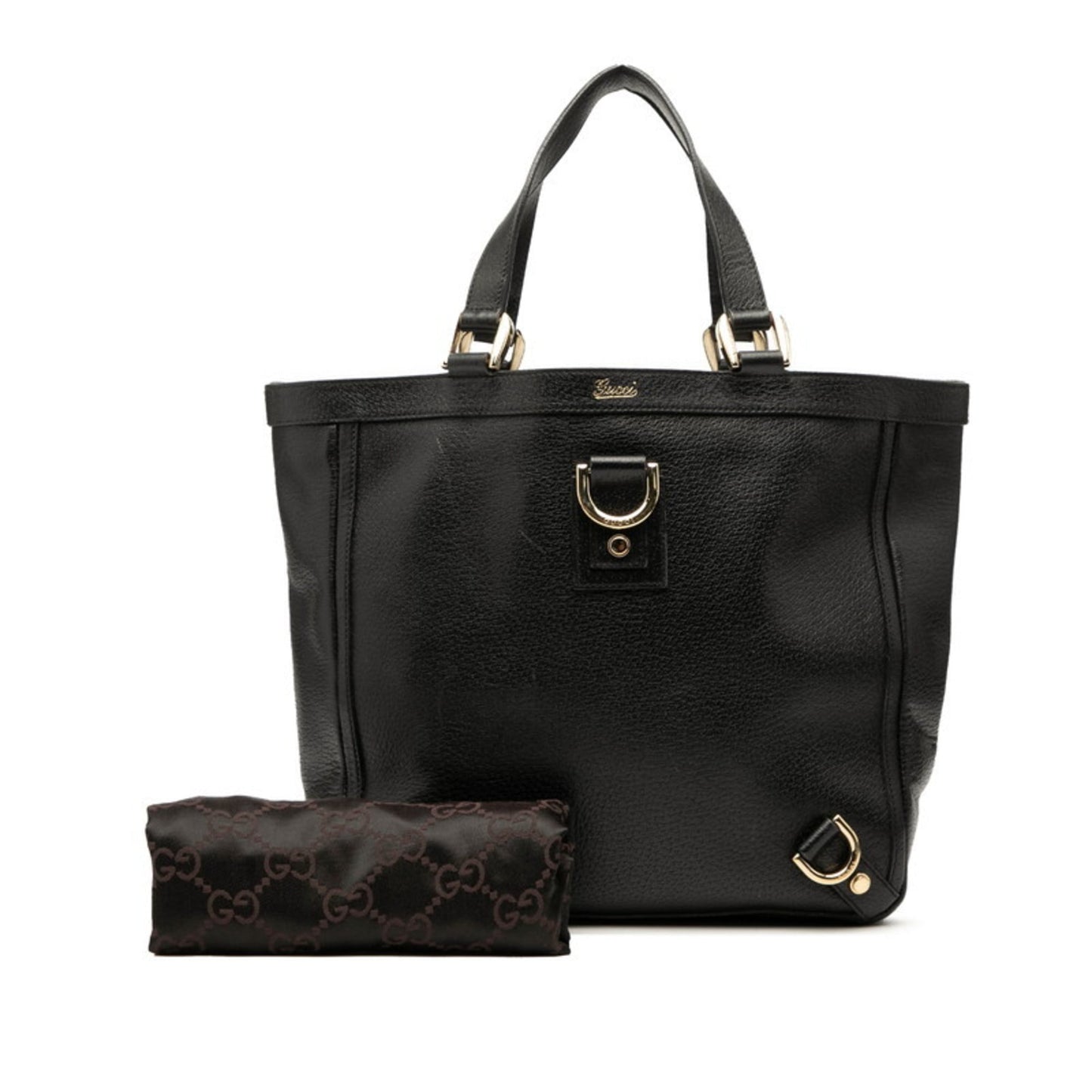 Gucci Black Leather Handbag Tote Bag ( )