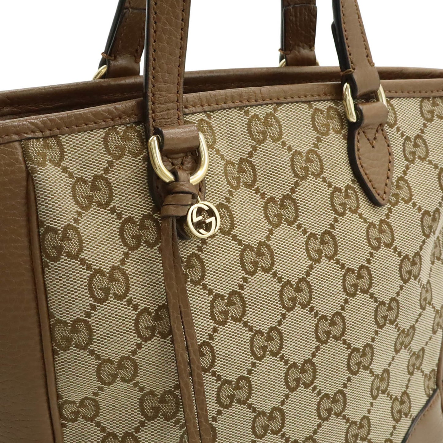 Gucci Beige Beige Brown Brown Gg Canvas Leather Handbag Shoulder Bag ( )
