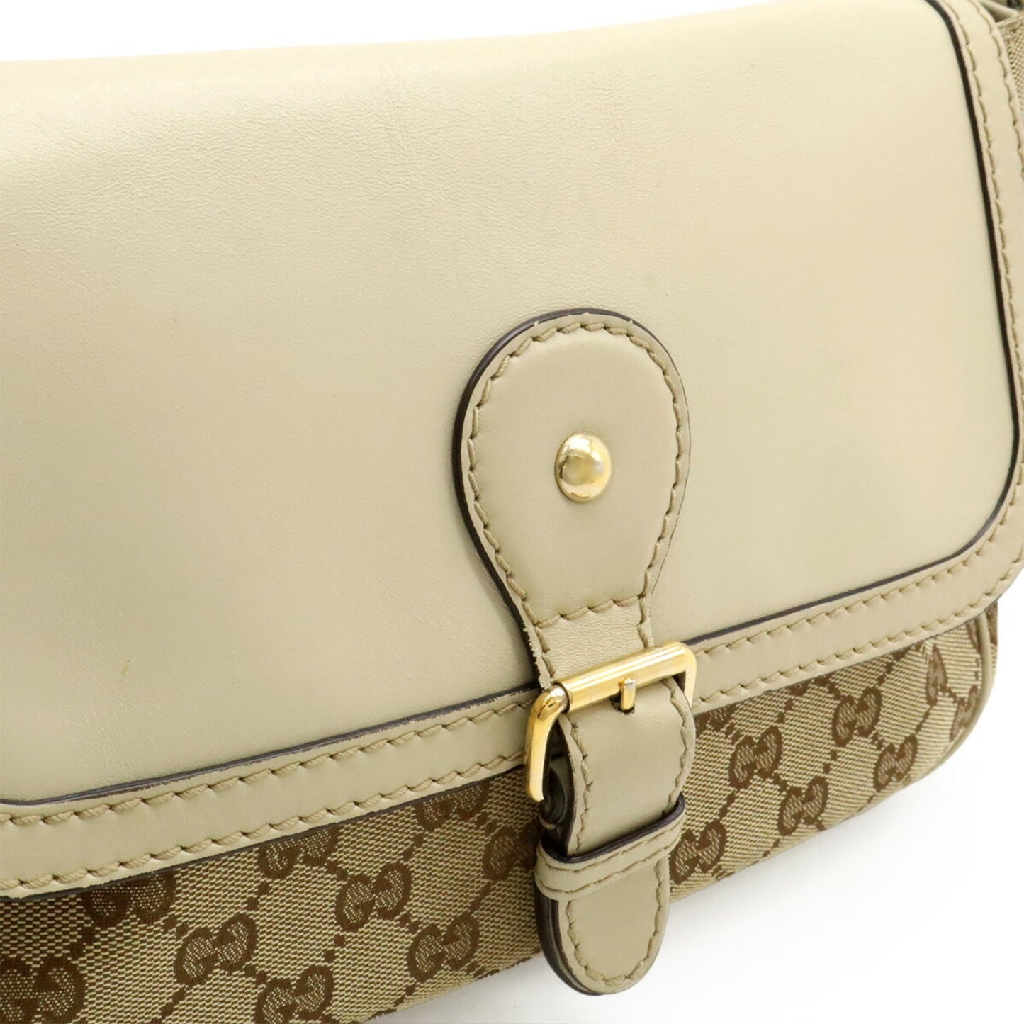 Gucci Sukey Beige Khaki Gg Canvas Leather Shoulder Bag ( )