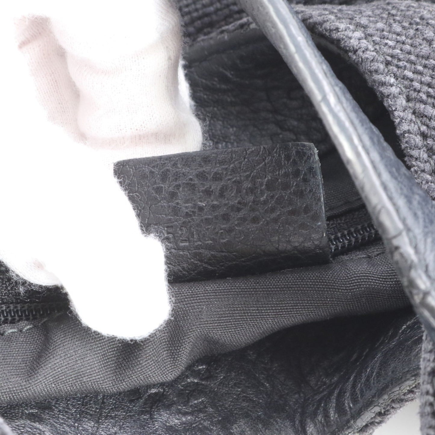 Gucci Black Leather Canvas Shoulder Bag ( )
