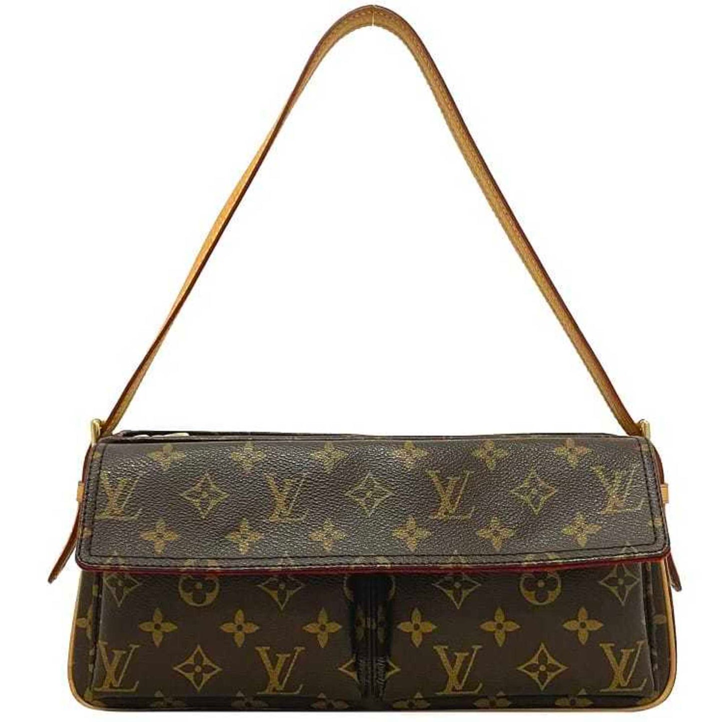 LOUIS VUITTON Bag Vibasite MM Brown Beige Monogram M51164 Canvas Nume Leather DU0084 Handbag LV