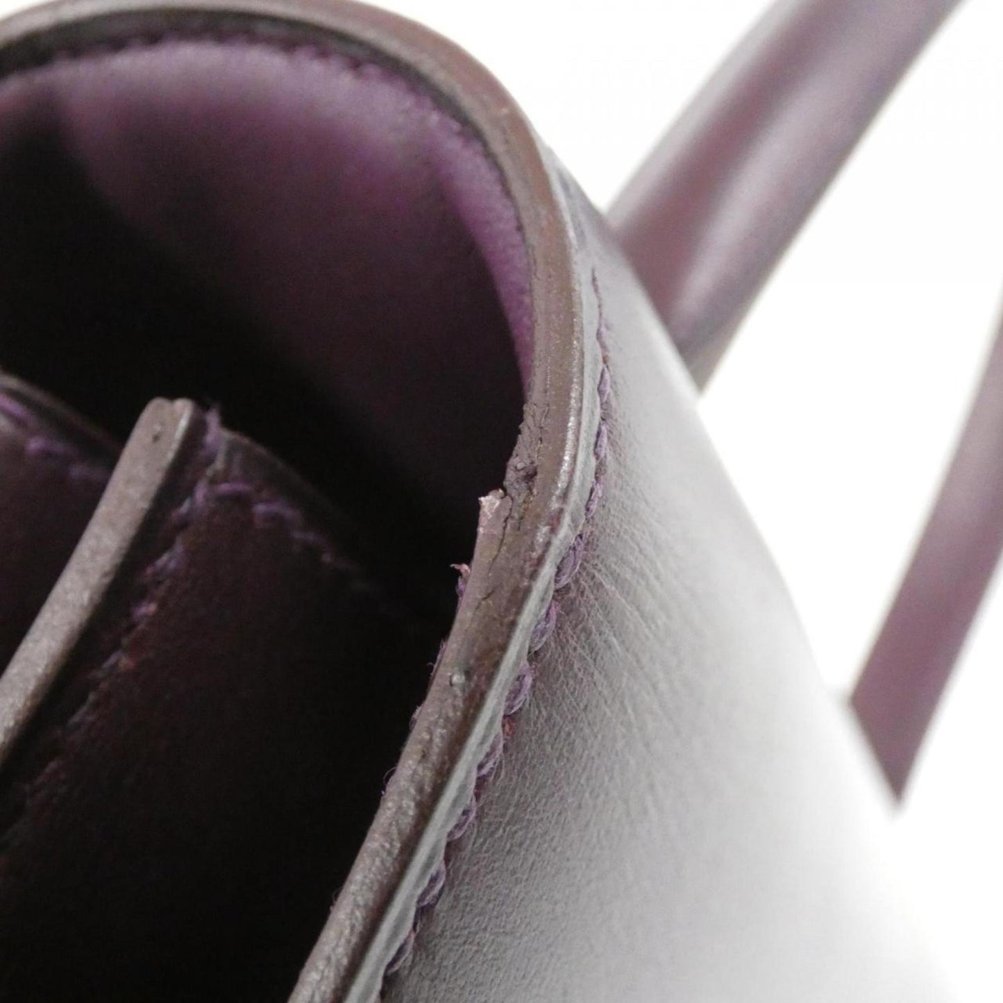 Hermes Raisin Box Calf Leather Handbag ( )