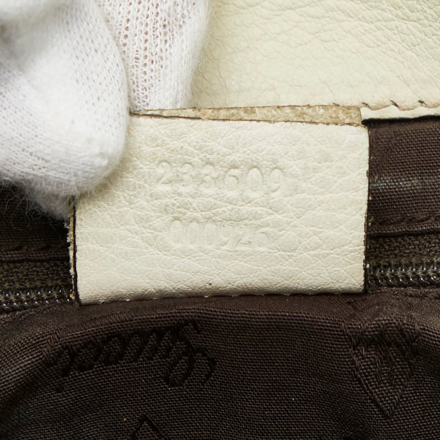 Gucci Ivory White Leather Handbag Tote Bag ( )