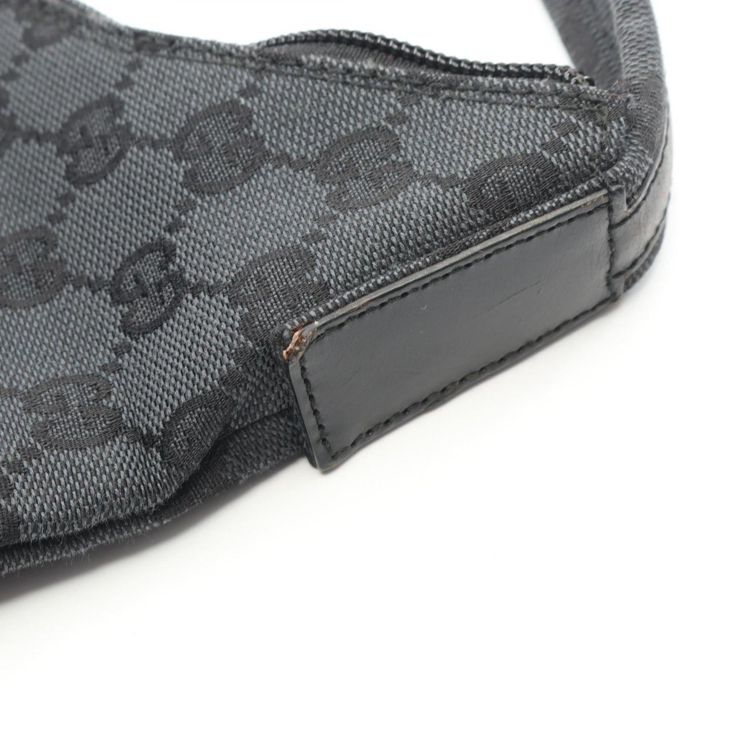 Gucci Gray Canvas Leather Shoulder Bag ( )