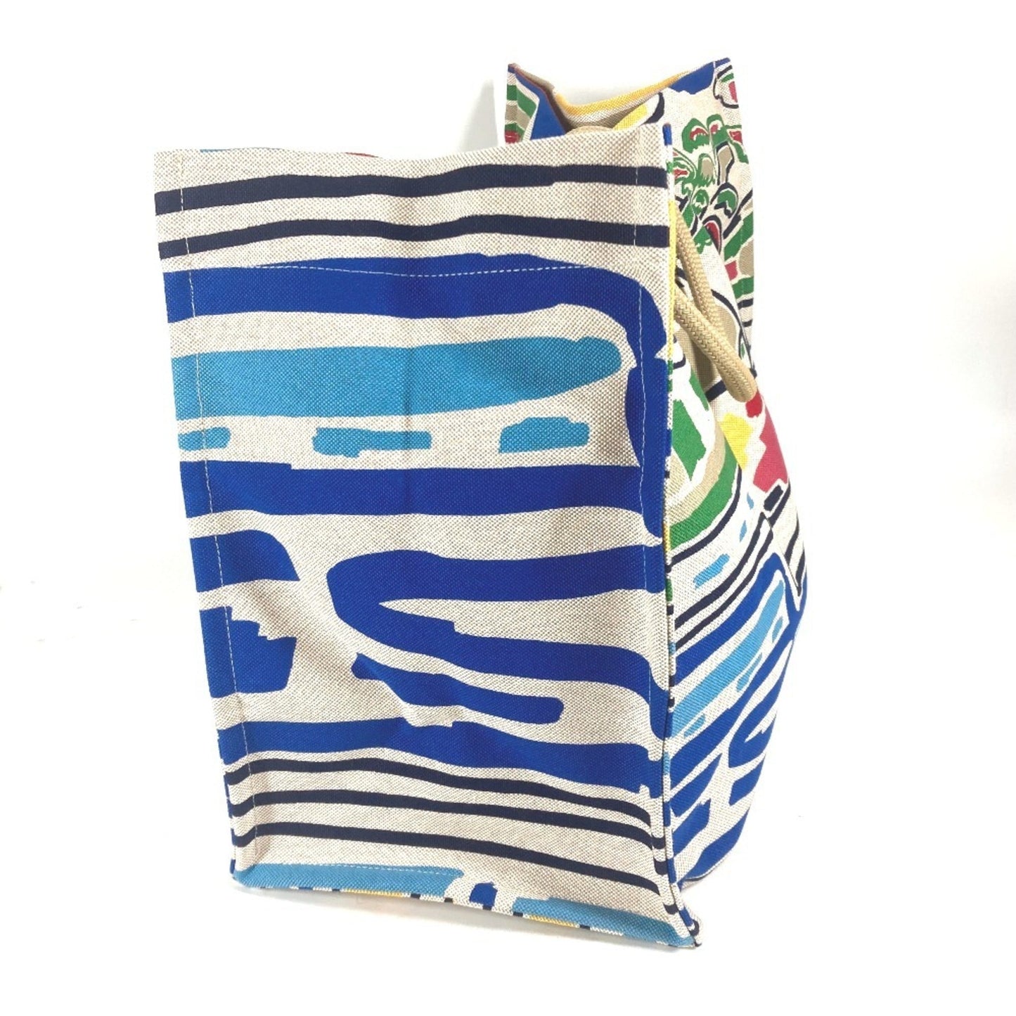 Hermes Multi-Color Canvas Beach Bag Shoulder Bag ( )