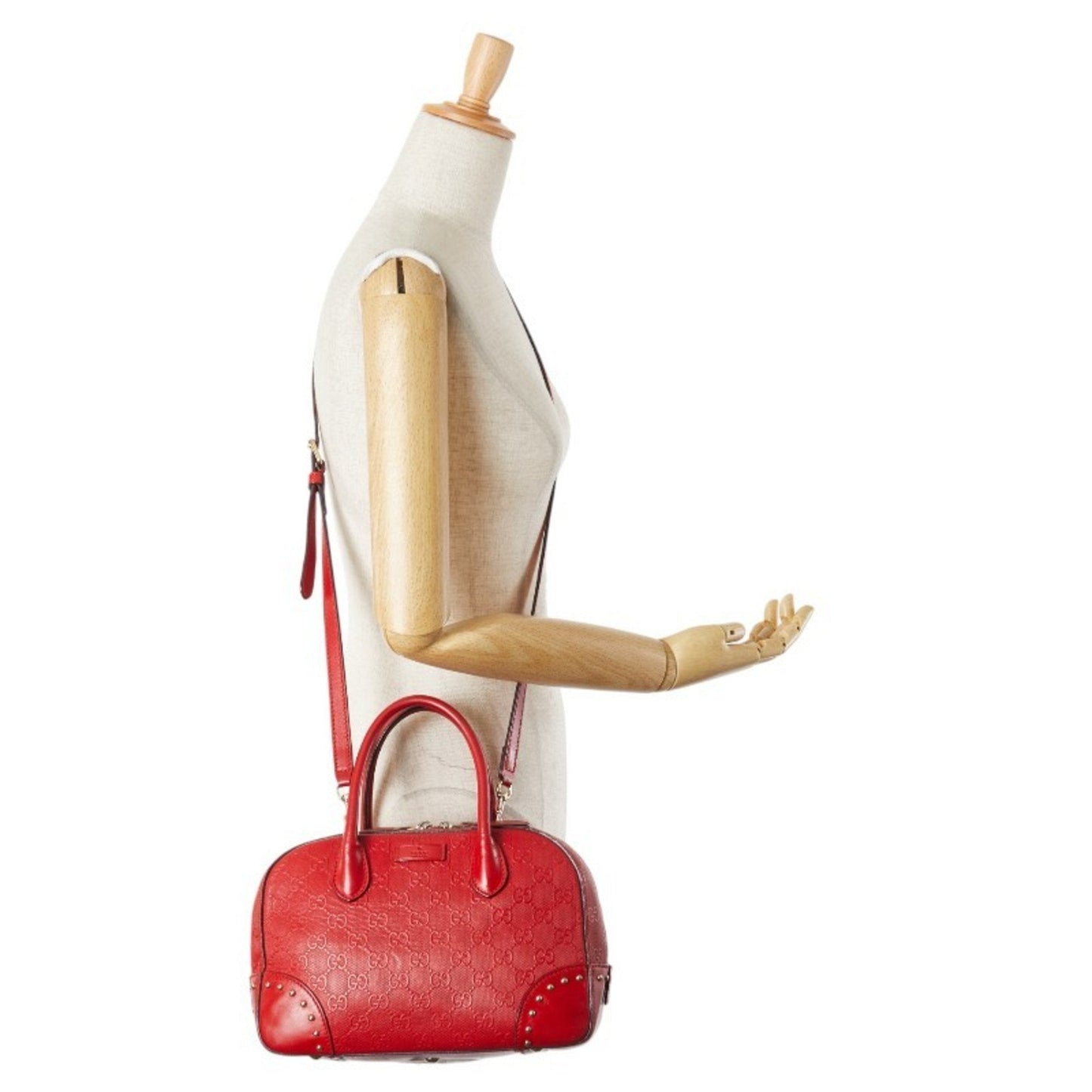 Gucci Red Color Leather Handbag Shoulder Bag ( )