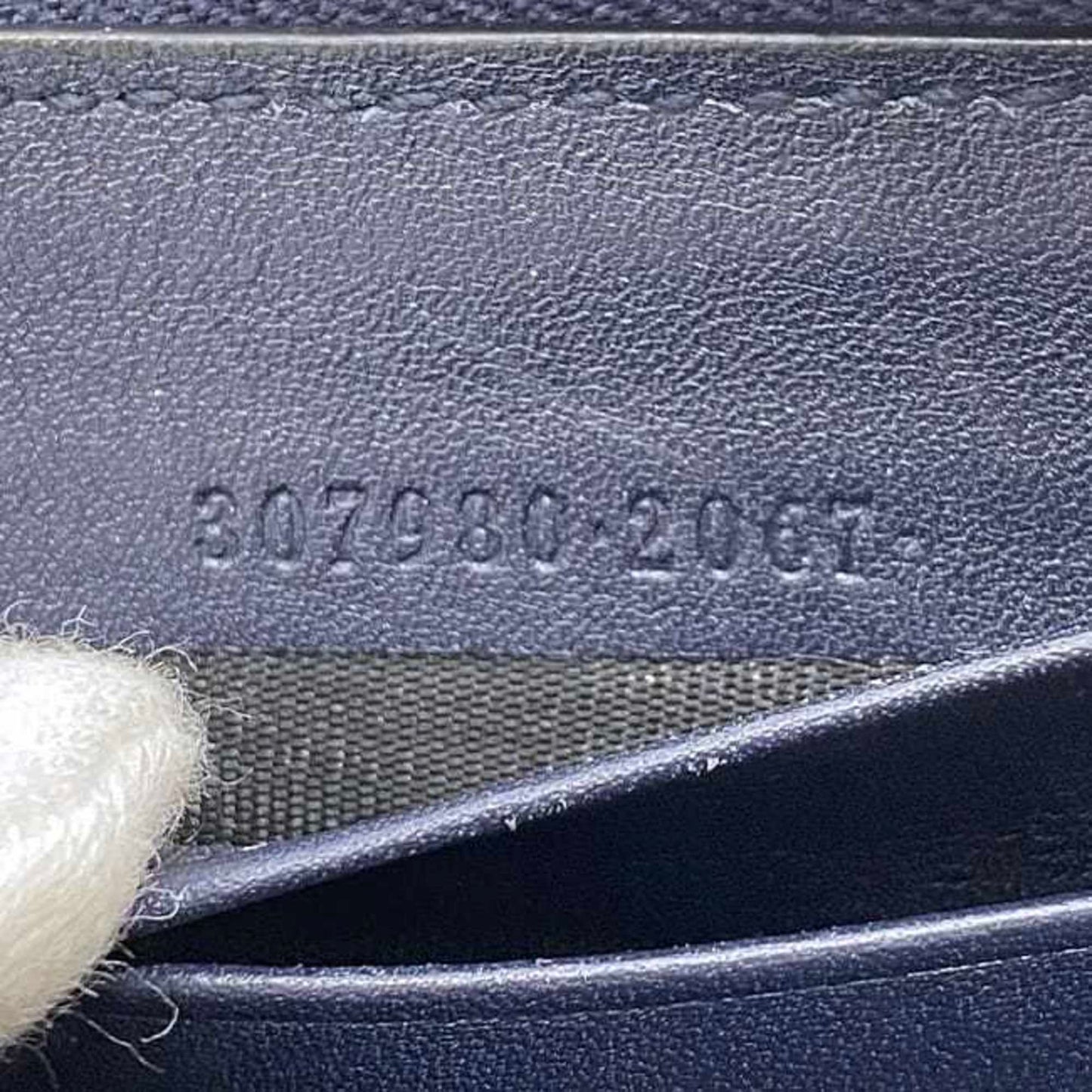 Gucci Navy Leather Long Wallet (Bi-Fold) ( )