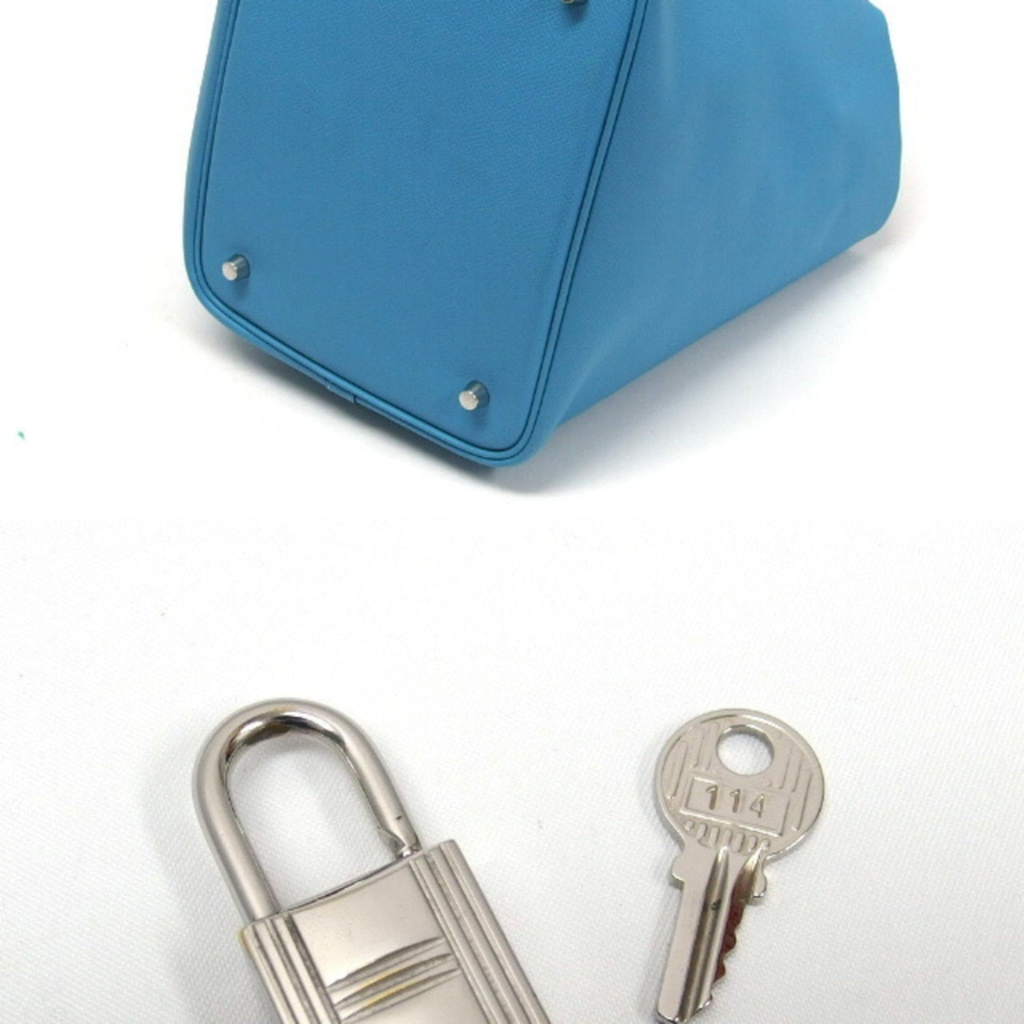 Hermes Picotin Light Blue Epsom Leather Handbag Tote Bag ( )