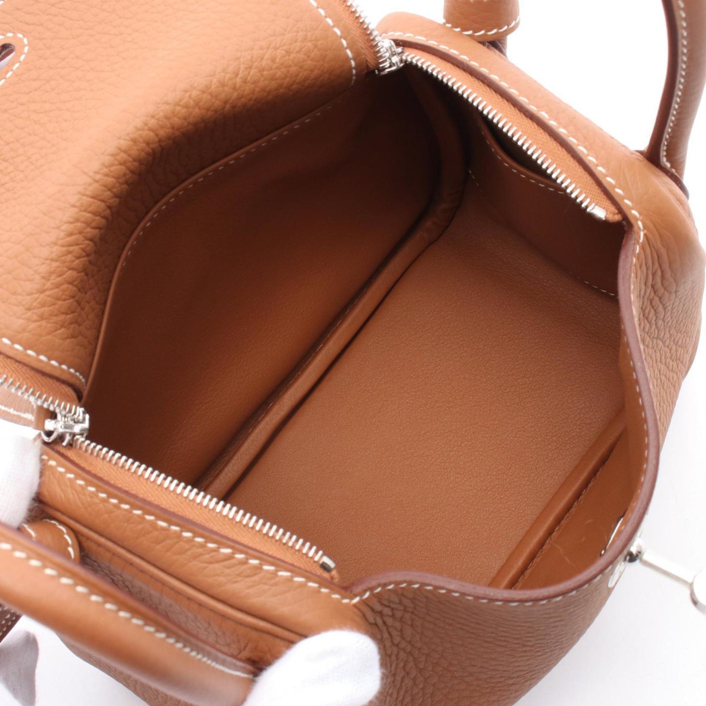 Hermes Lindy Brown Gold Taurillon Clemence Leather Shoulder Bag ( )