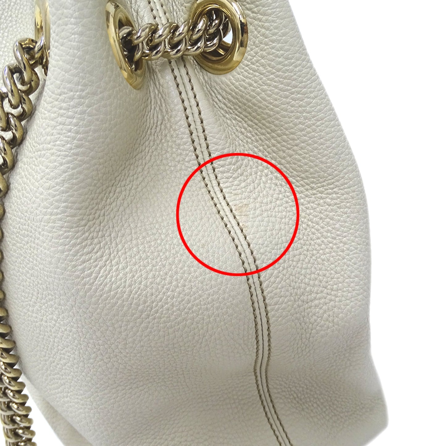 Gucci White Leather Tote Bag ( )