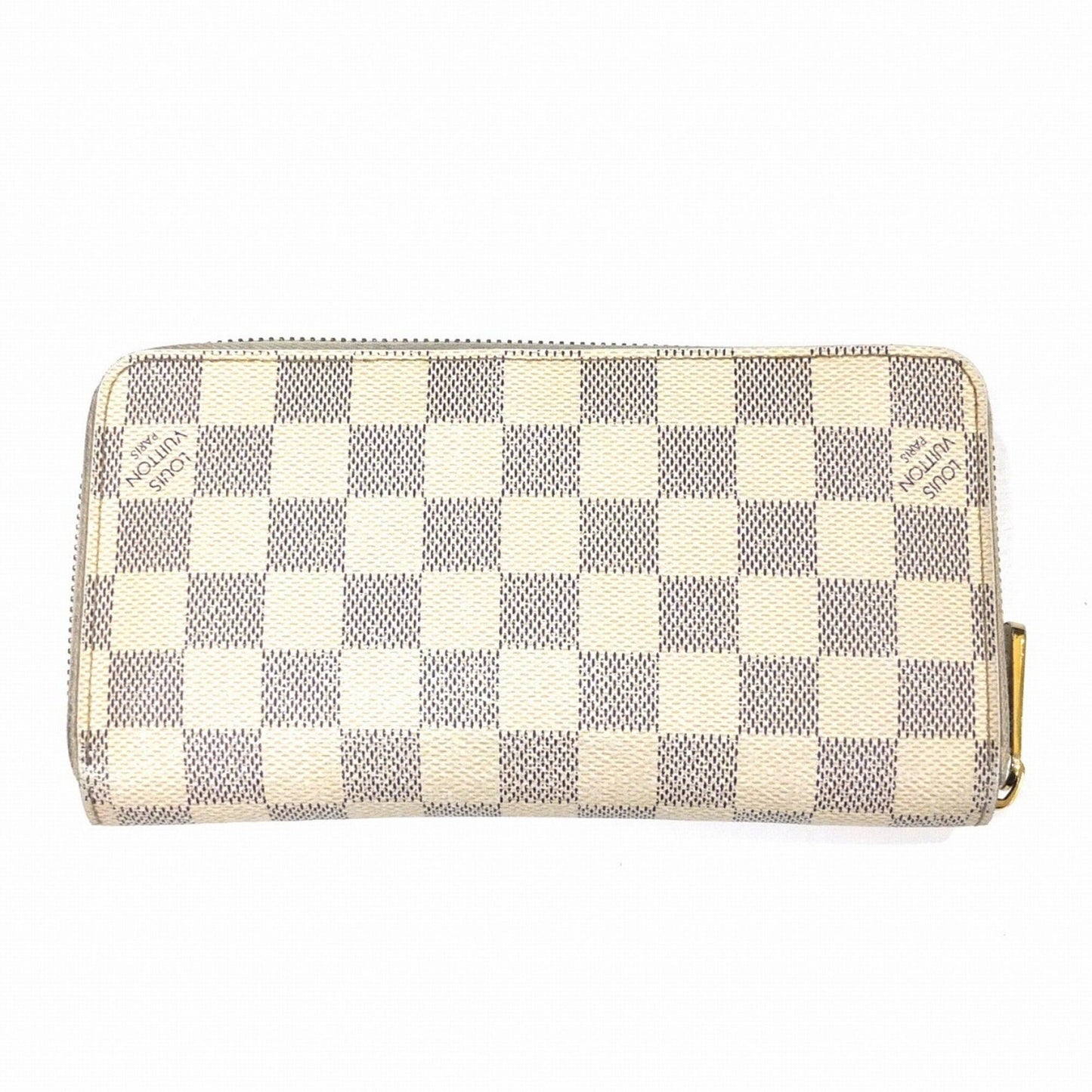 LOUIS VUITTON Long Wallet Zippy N41660 Damier Azur White Round
